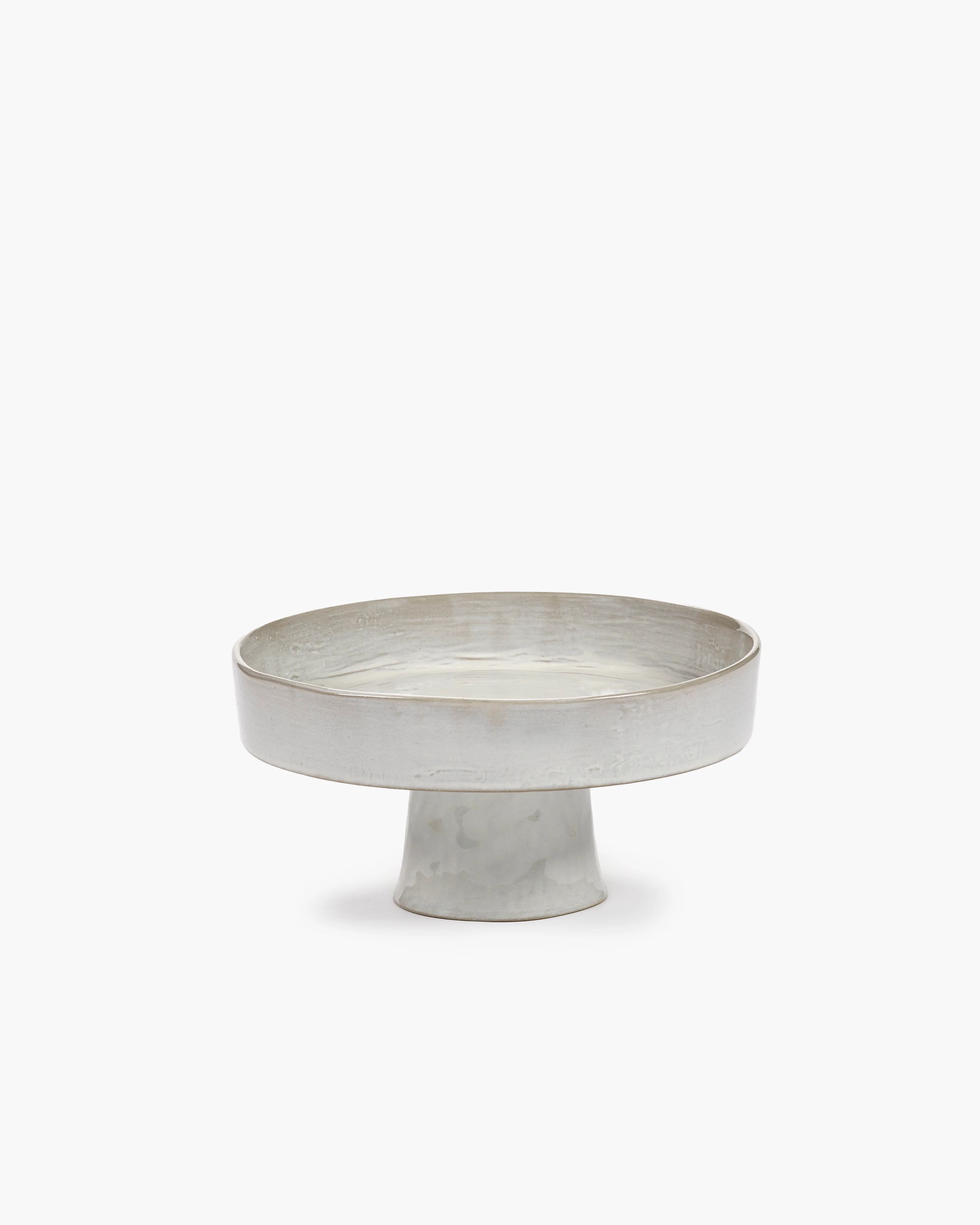 Deep plate on foot L off-white La Mère