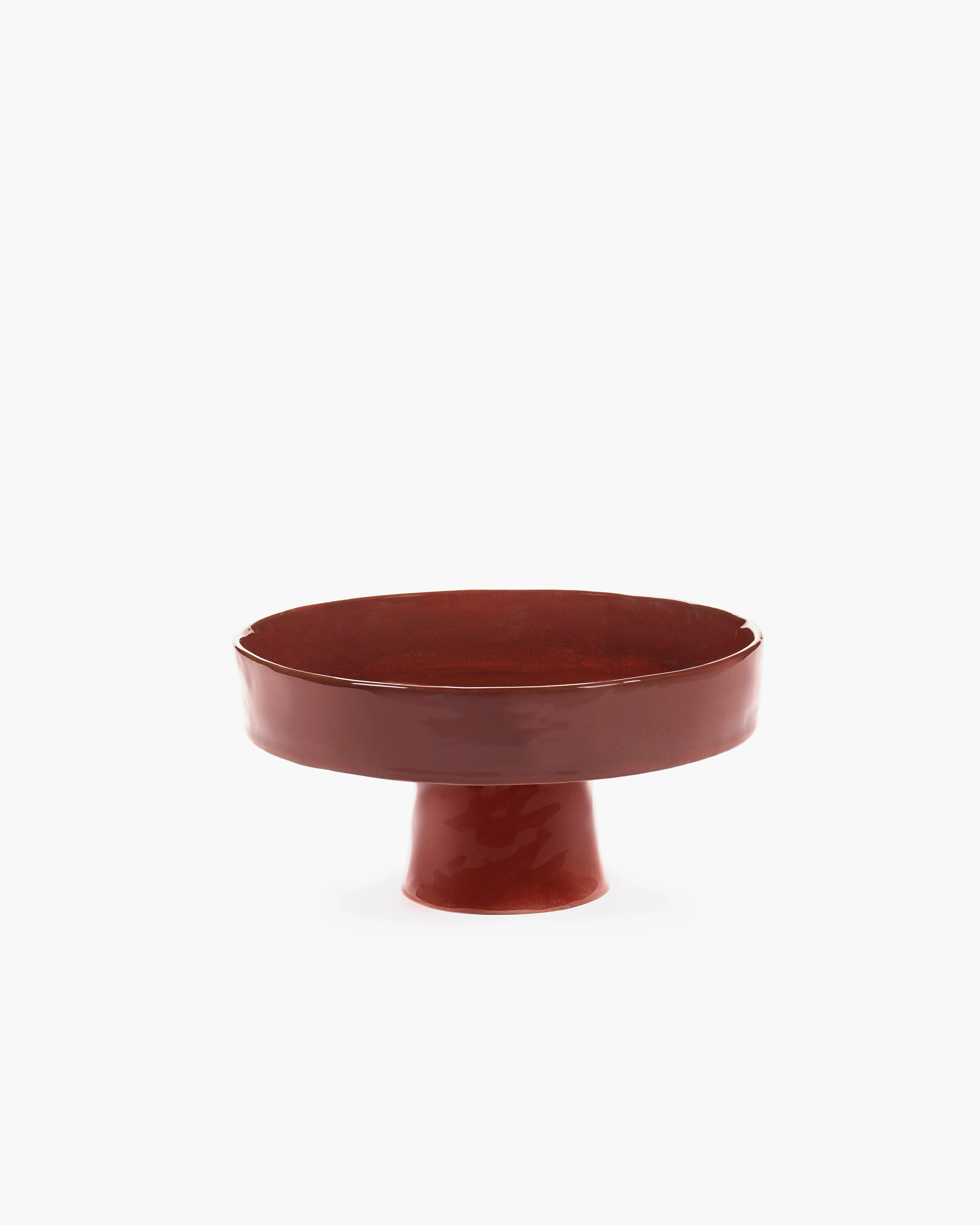 Deep plate on foot L venetian red La Mère