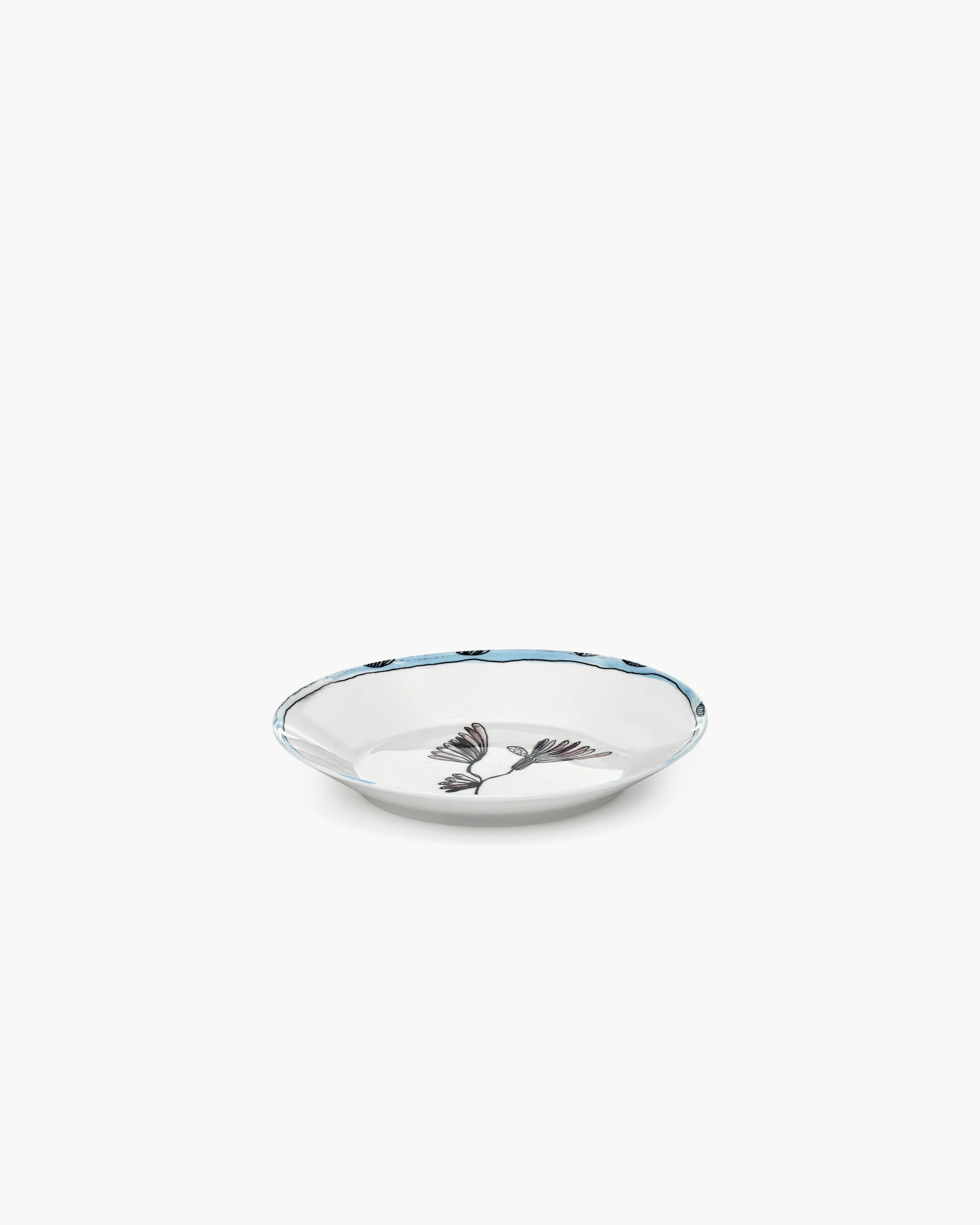 Deep plate S Camelia aubergine Midnight Flowers