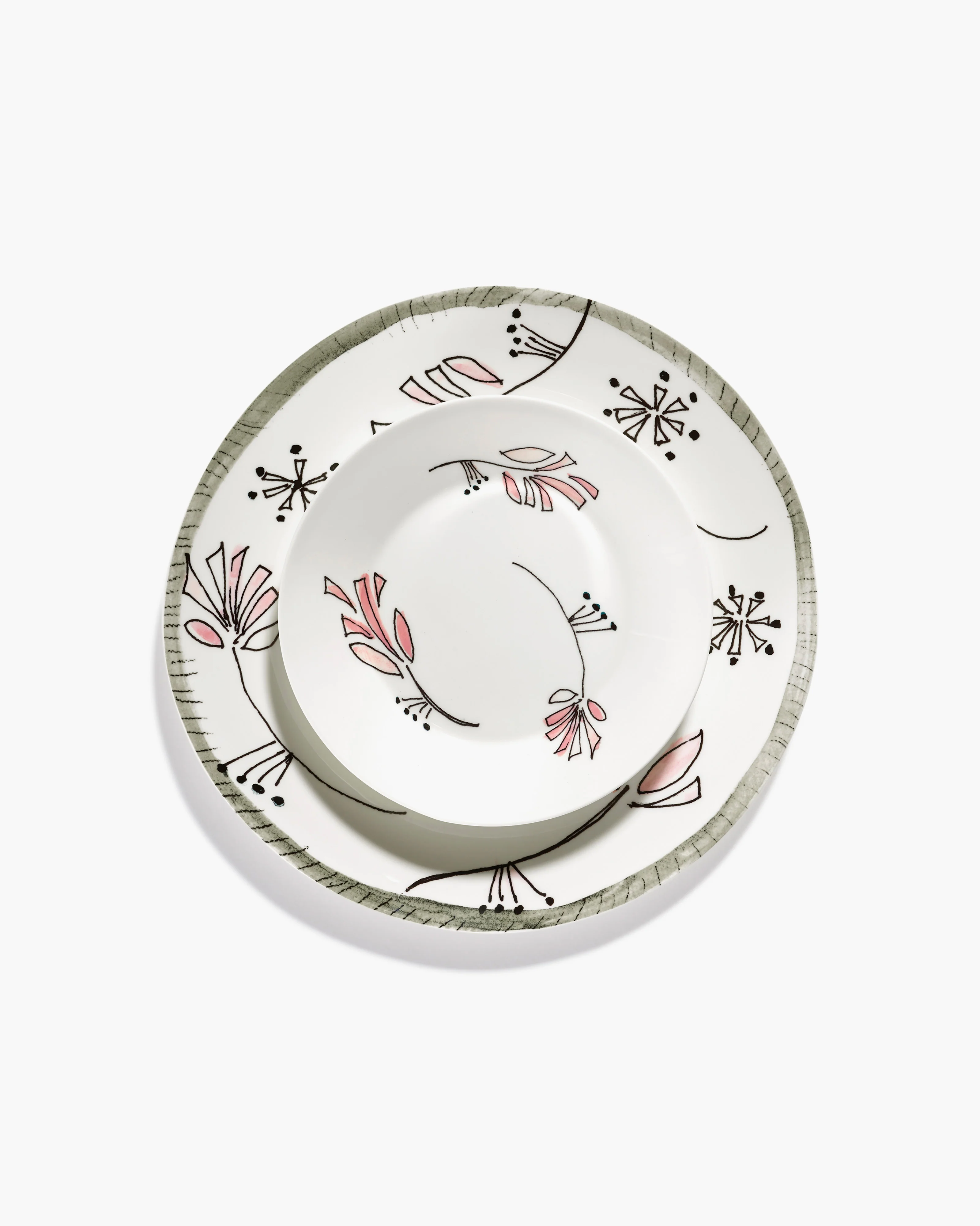 Deep plate S Fiore rosa Midnight Flowers - Image 5