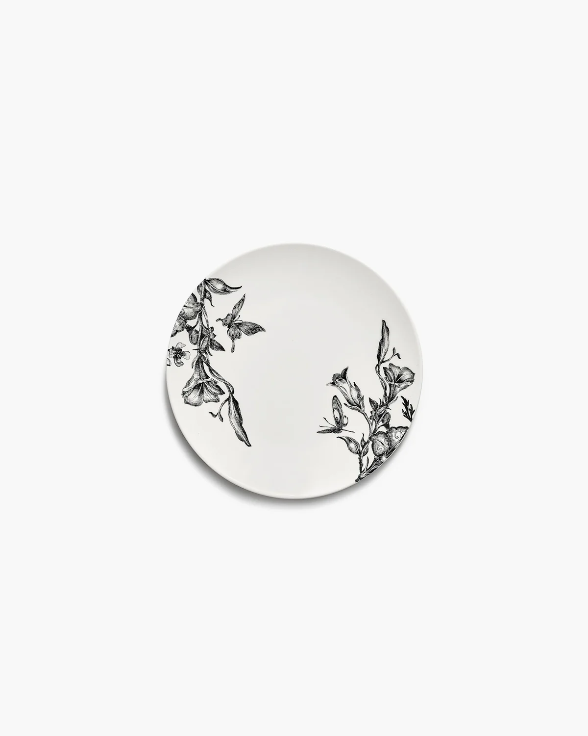 Dessert plate magical blossom white - black Unity