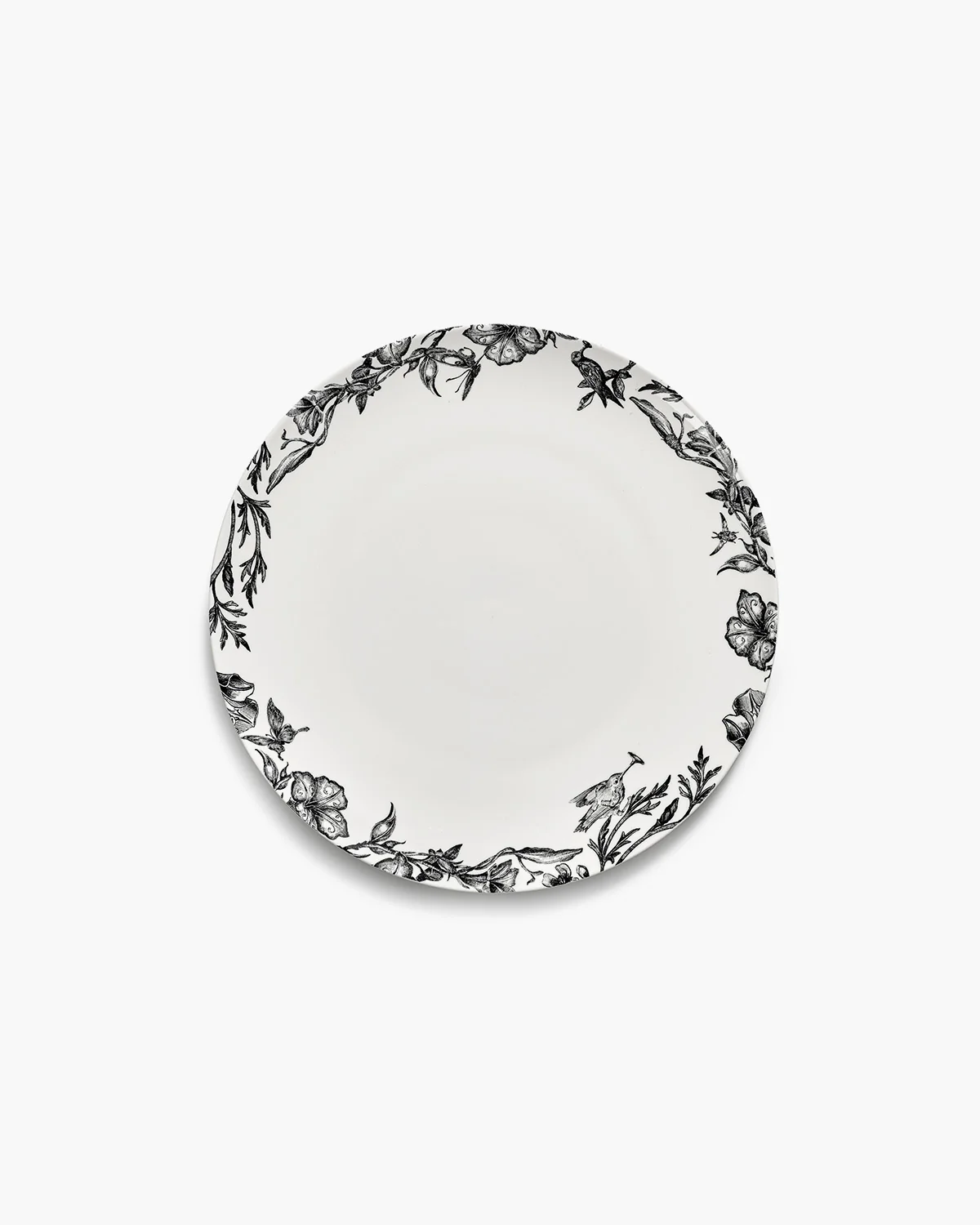Dinner plate enchanted garden white - black Unity