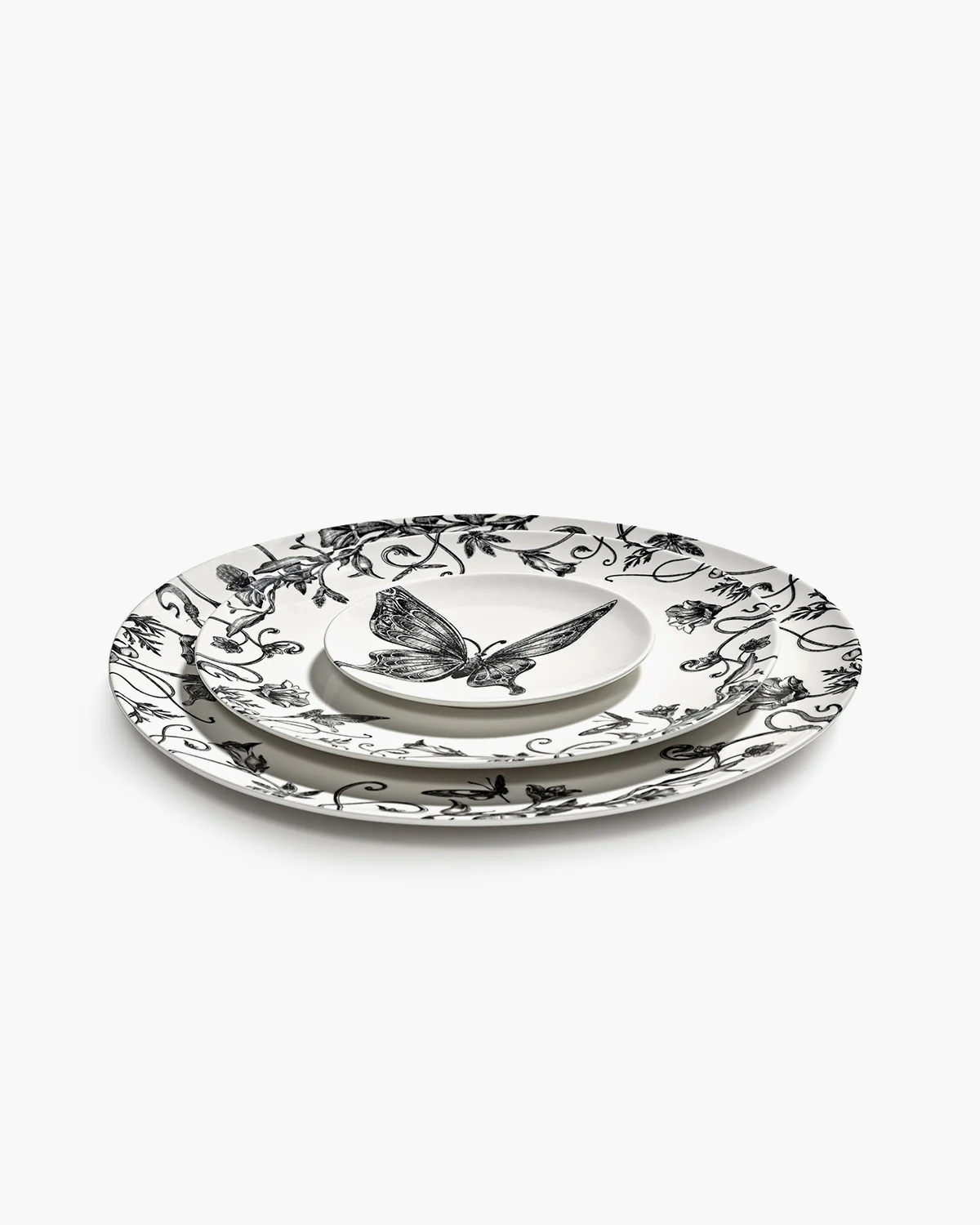 Dinner plate enchanted garden white - black Unity - Image 7