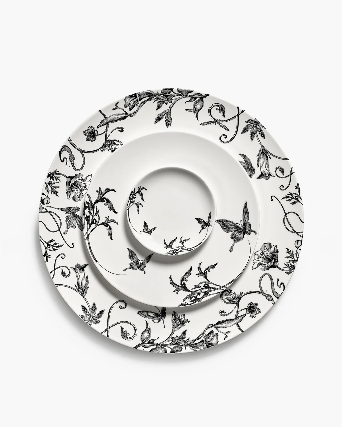 Dinner plate enchanted garden white - black Unity - Image 8