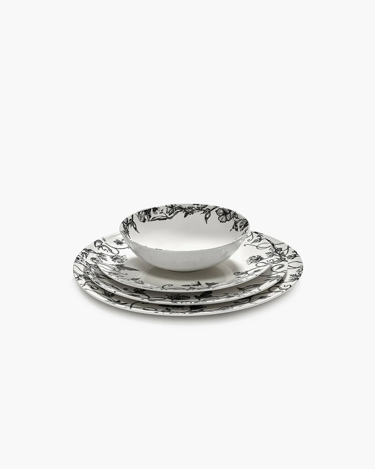 Dinner plate floral fantasy white - black Unity - Image 7