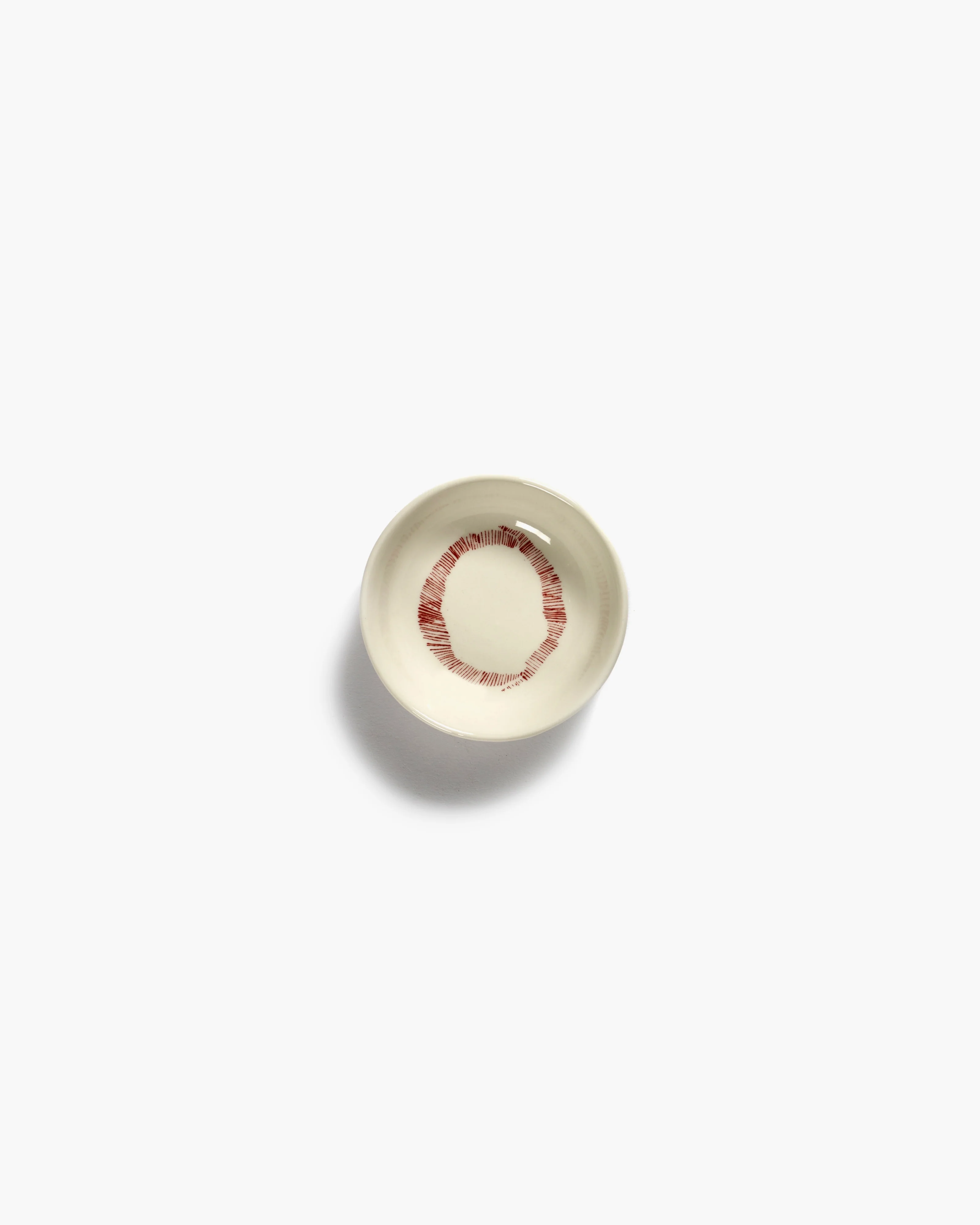 Dish XS white swirl - red stripes Feast