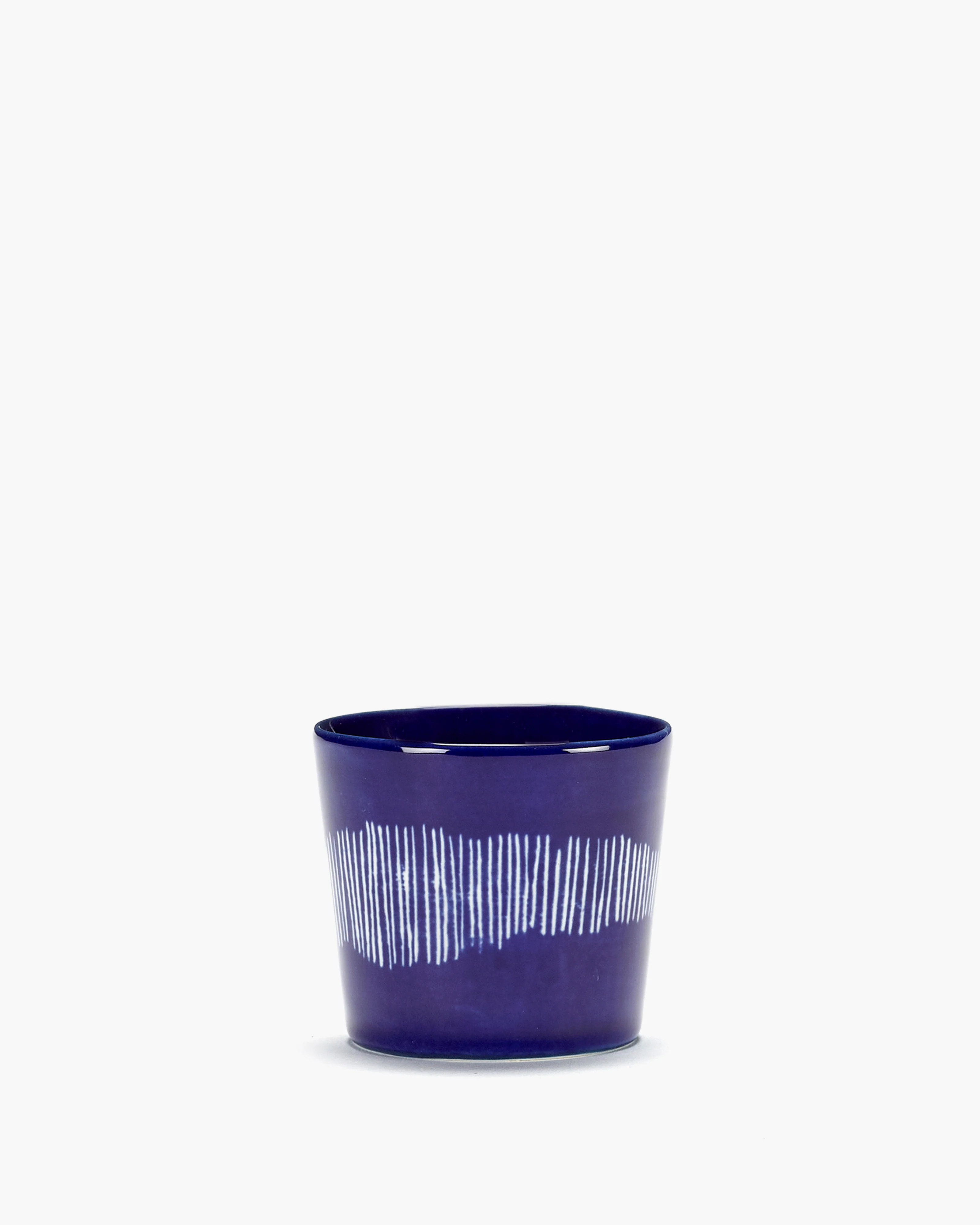 Espresso cup 15cl dark blue - white stripes Feast
