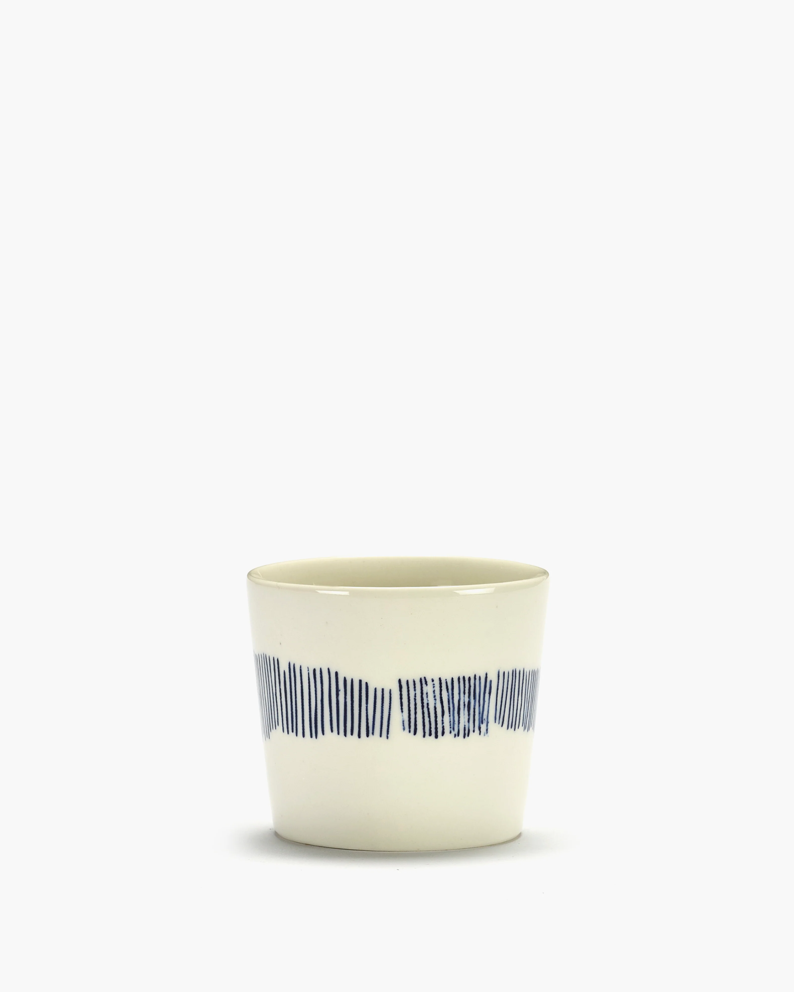 Espresso cup 15cl white - blue stripes Feast