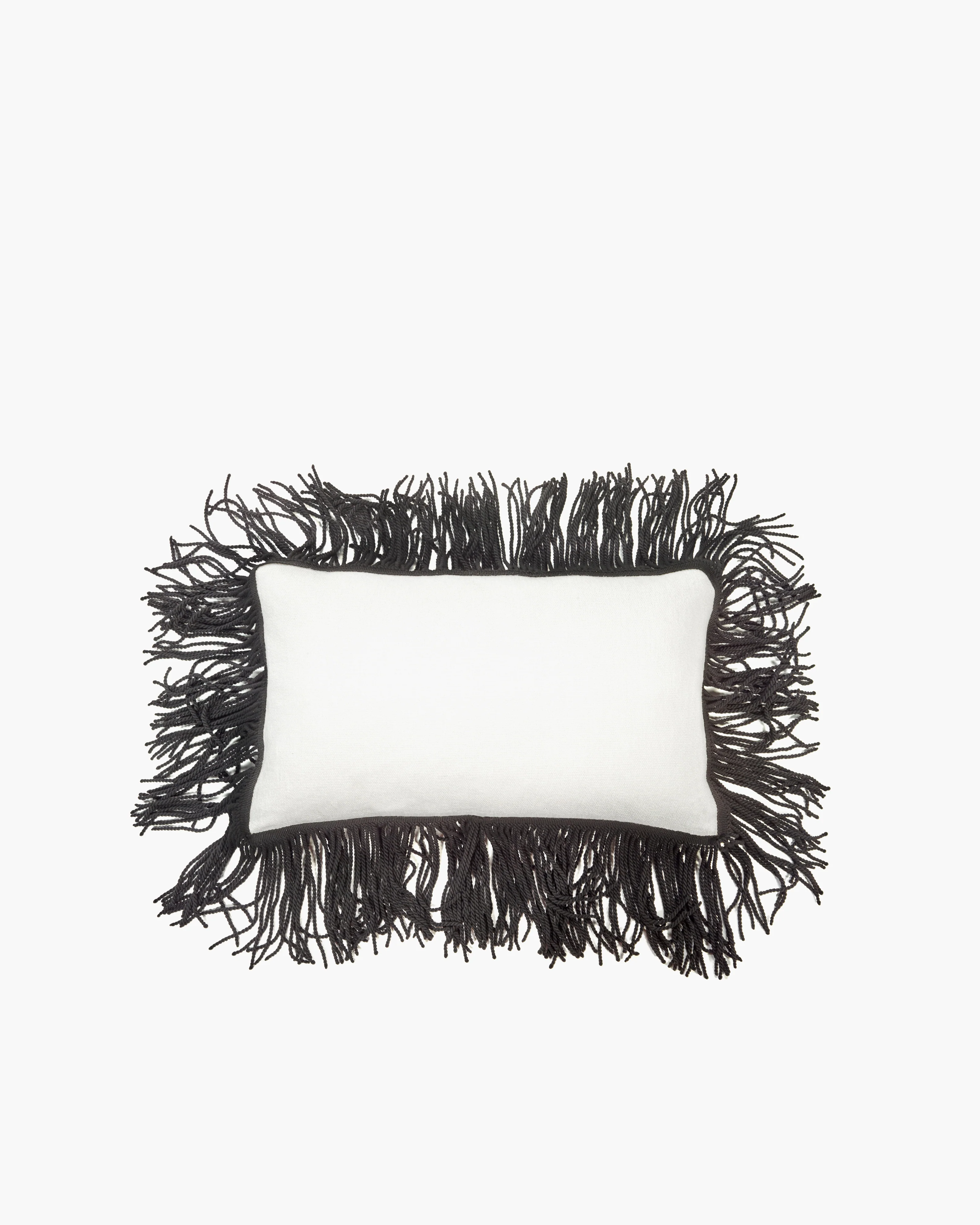 Extra cushion white with black fringes Frou - Image 4