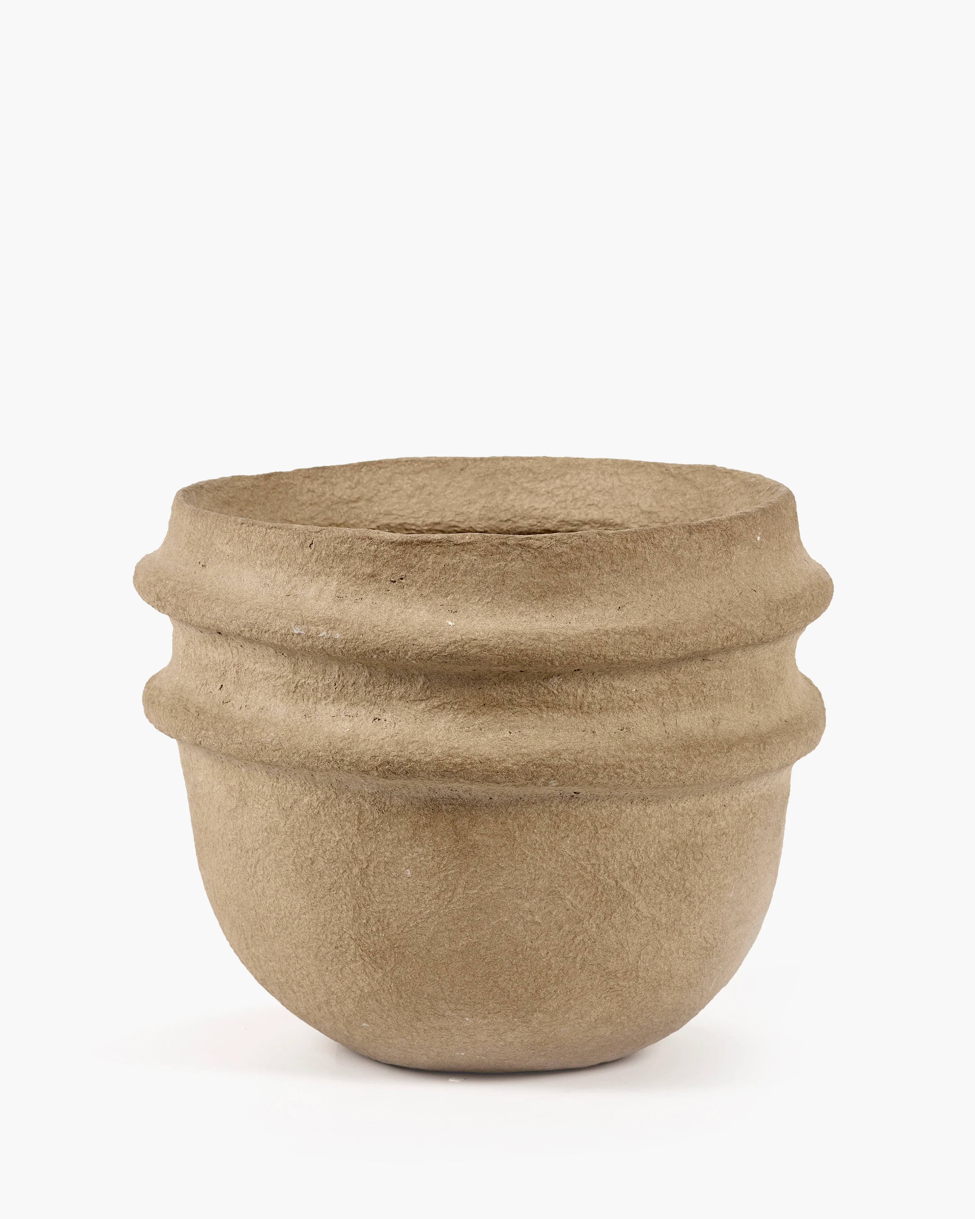 Flower pot brown paper mache Earth