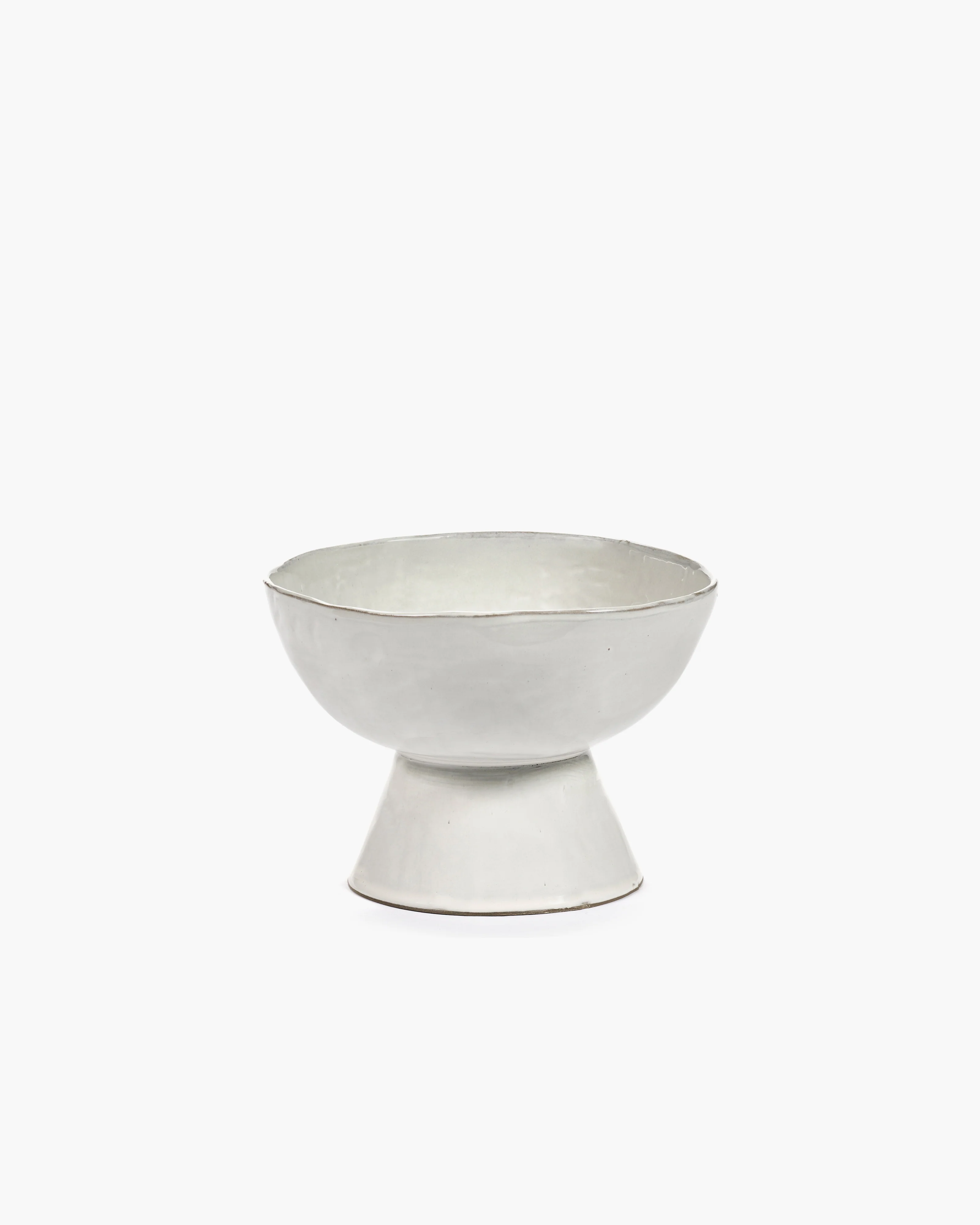 High bowl large on foot off-white La Mère