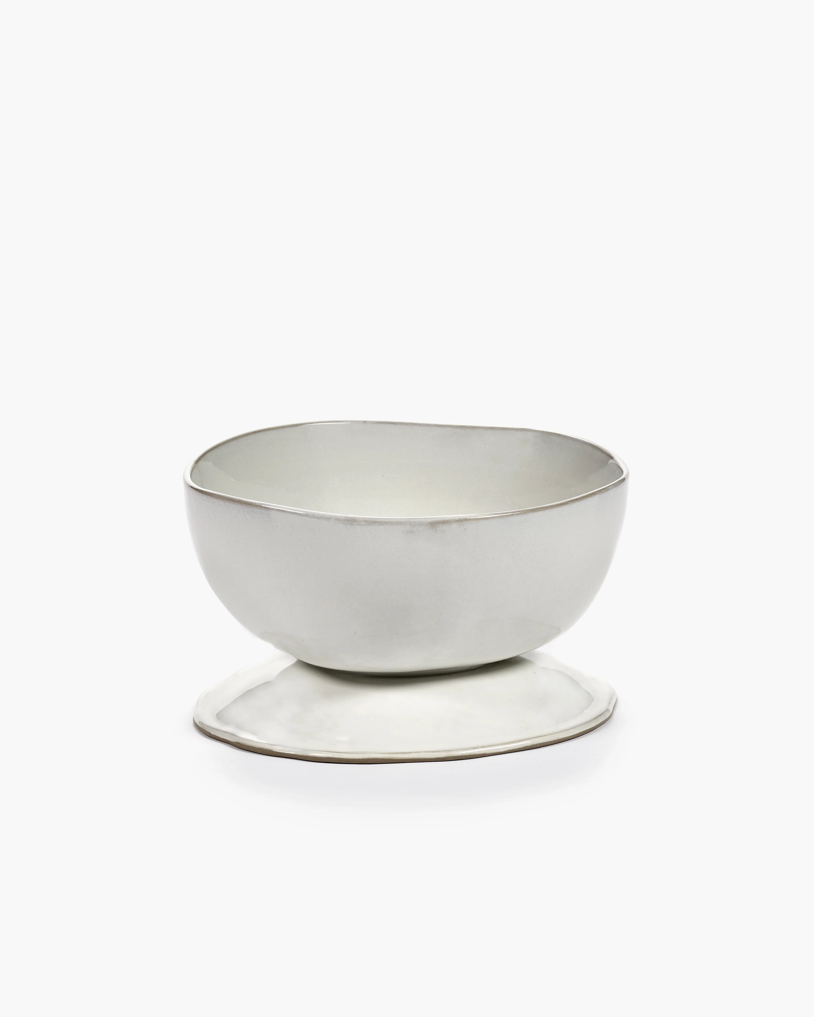 High bowl on foot L off-white La Mère