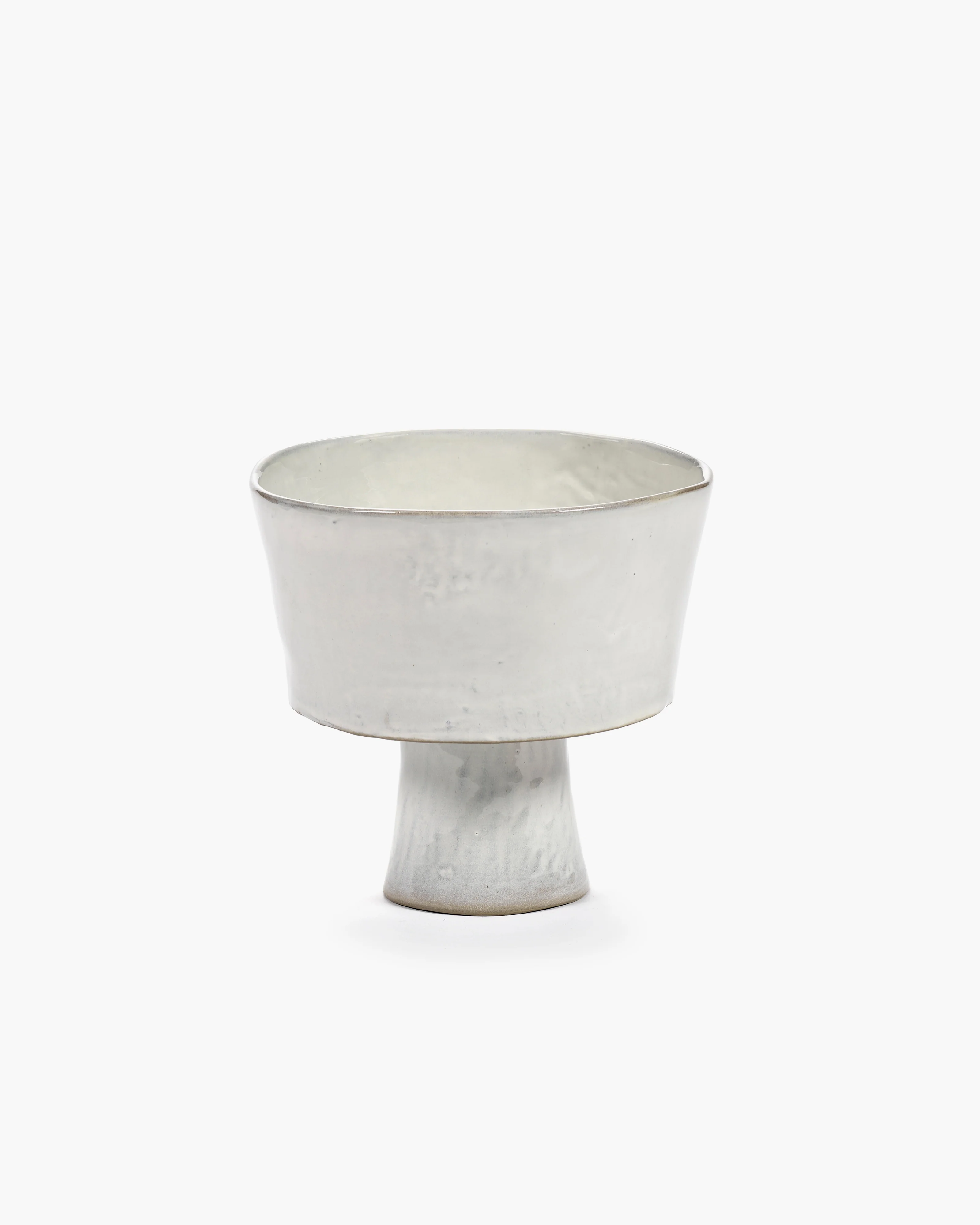 High bowl on foot off-white La Mère