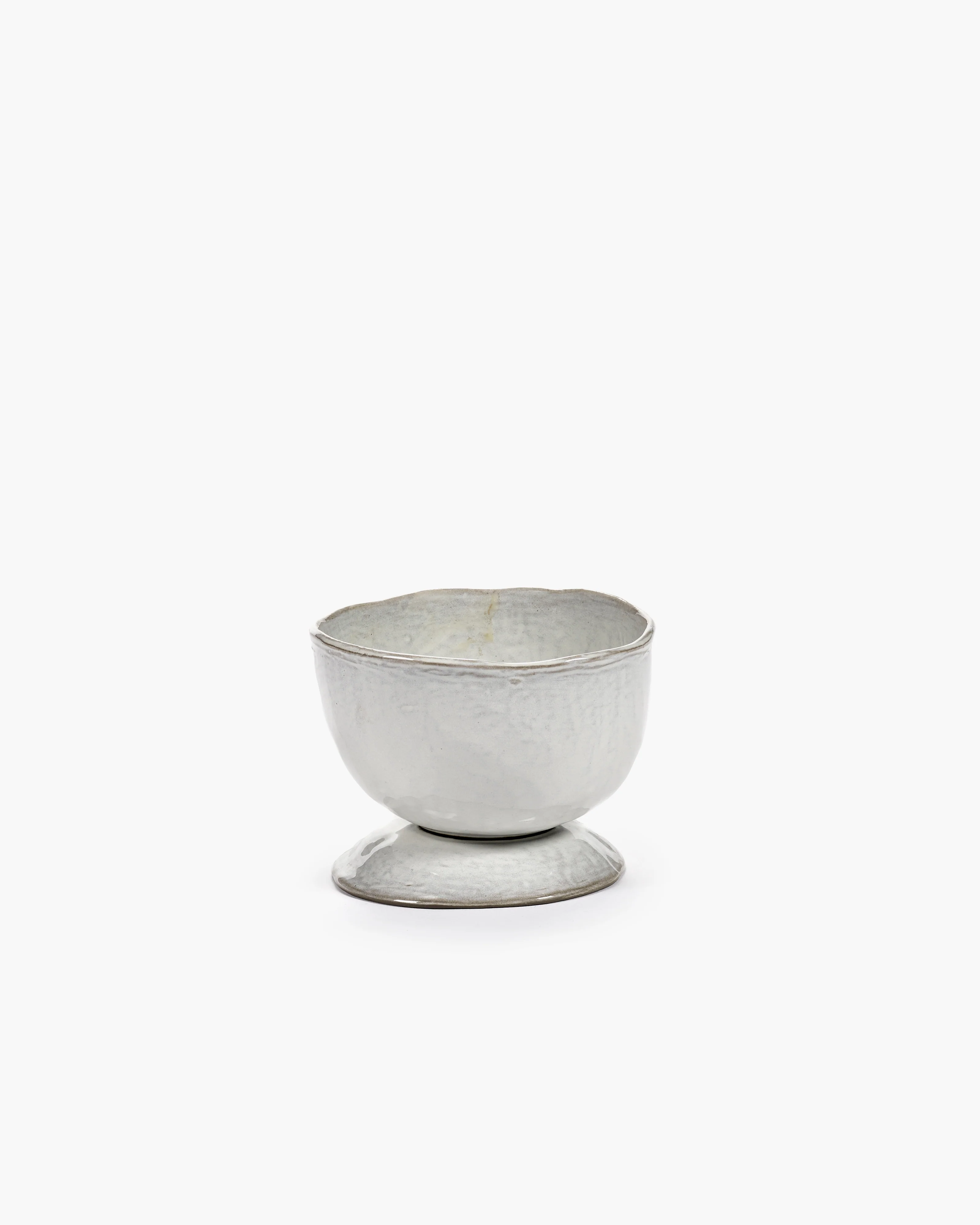 High bowl on foot S off-white La Mère