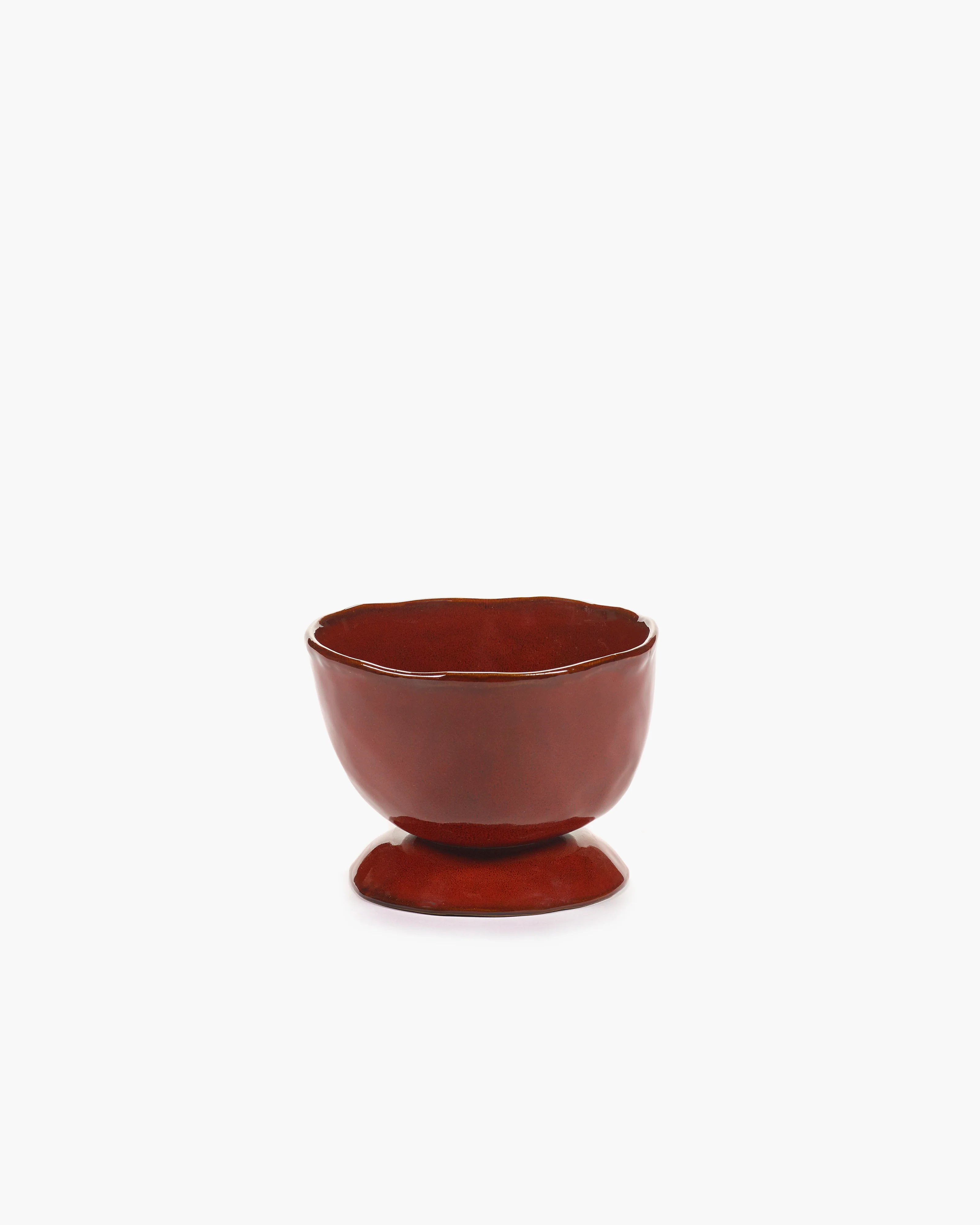 High bowl on foot S venetian red La Mère