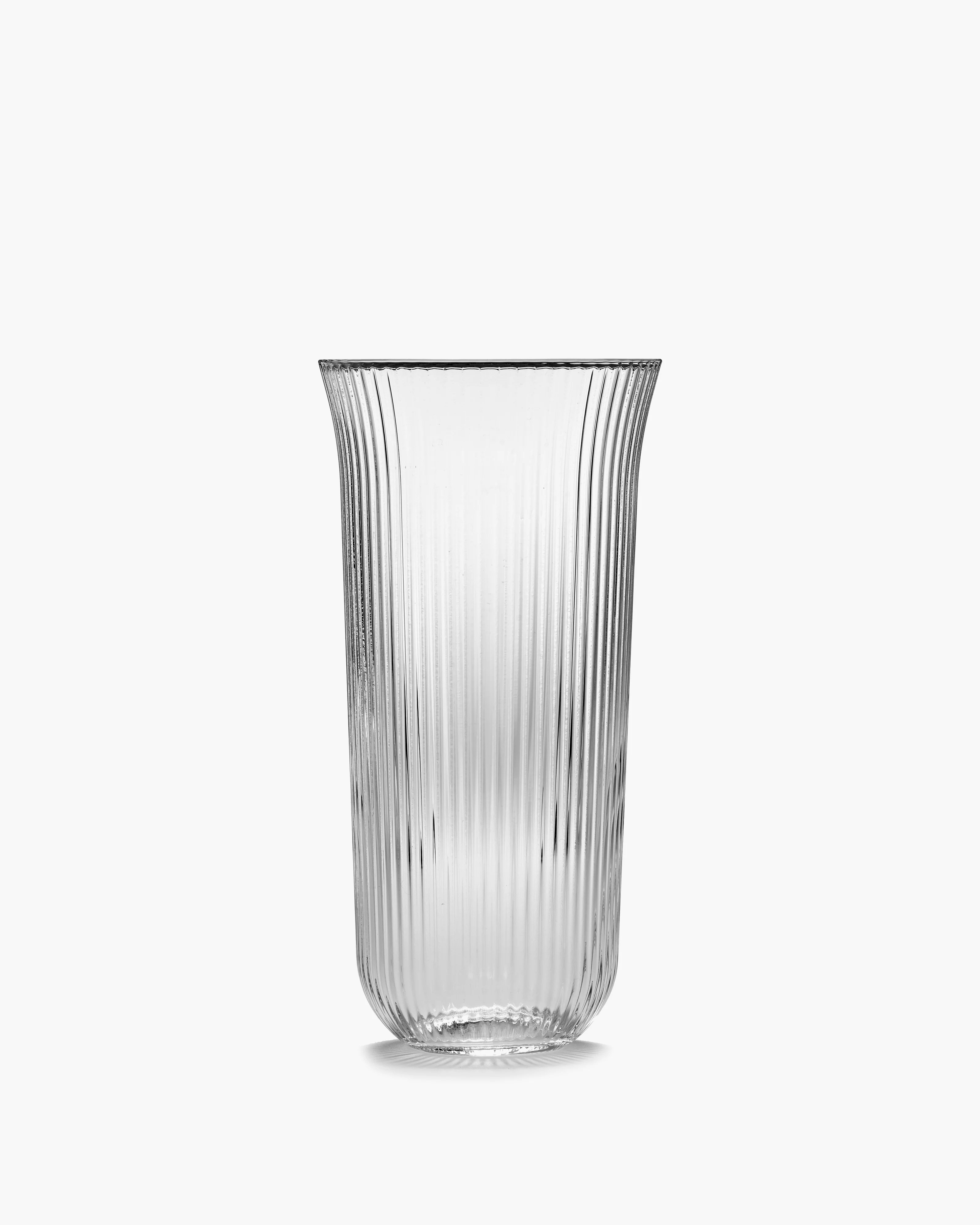 Longdrink transparent ribbed glass Inku