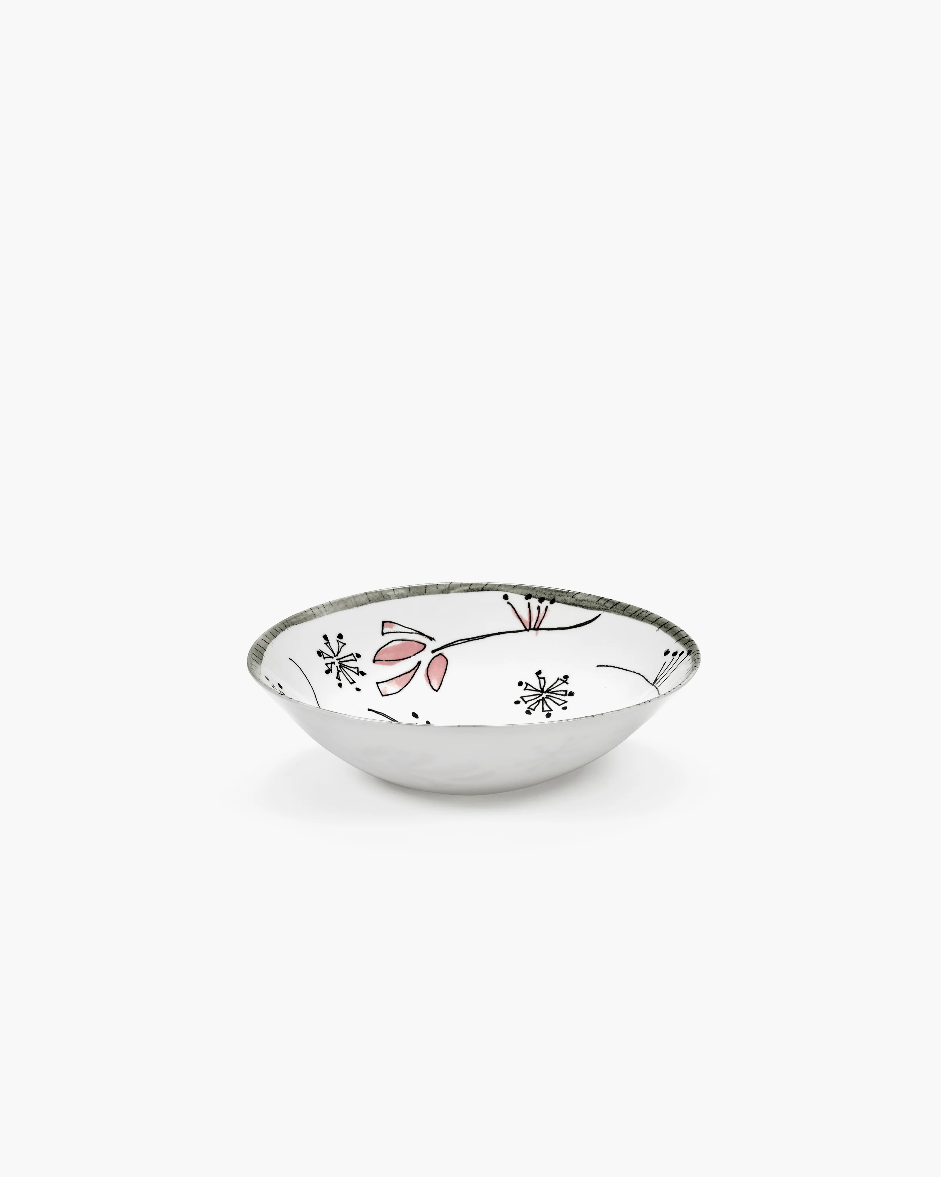 Low bowl L Fiore rosa Midnight Flowers