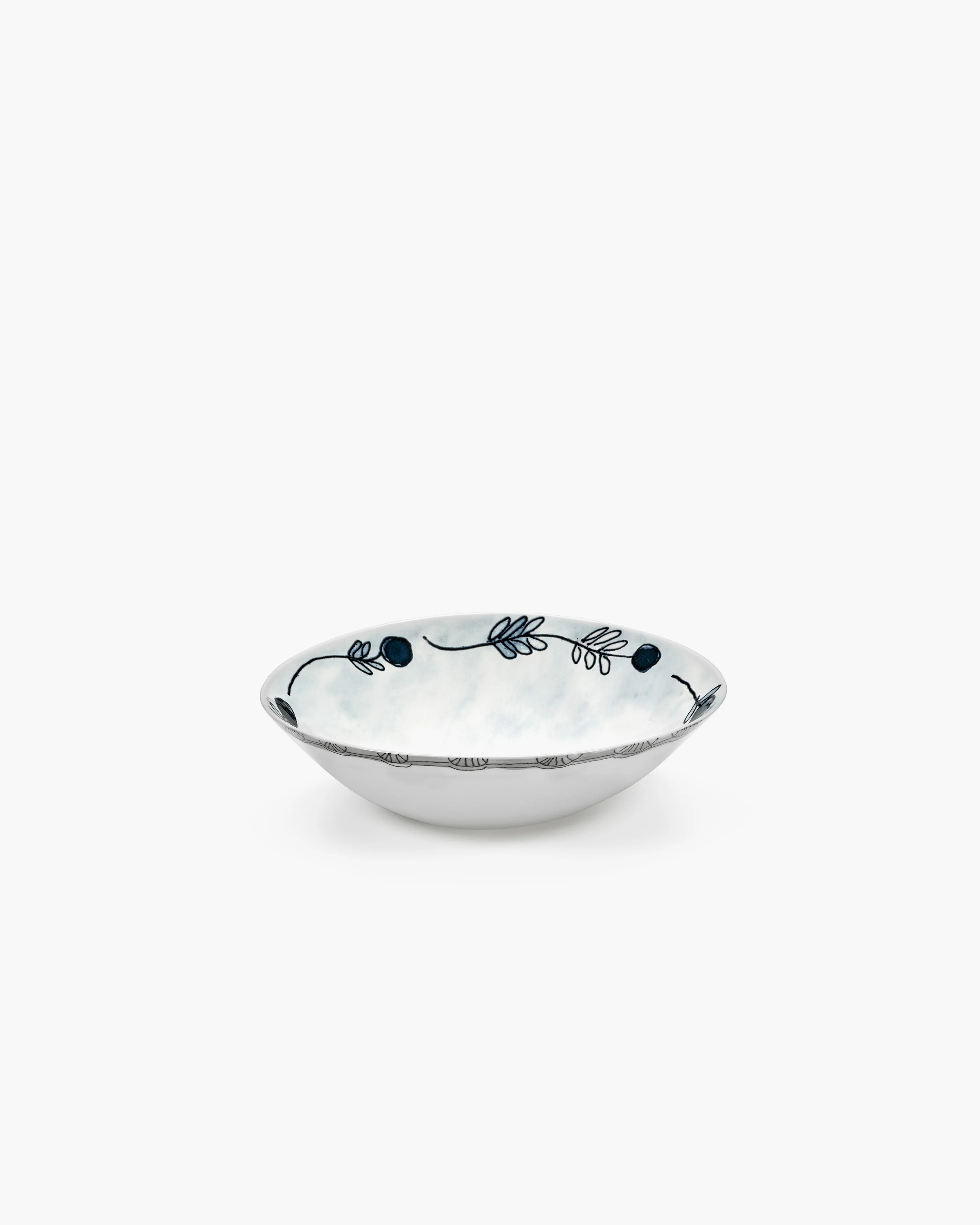 Low bowl L Mirtillo tea Midnight Flowers