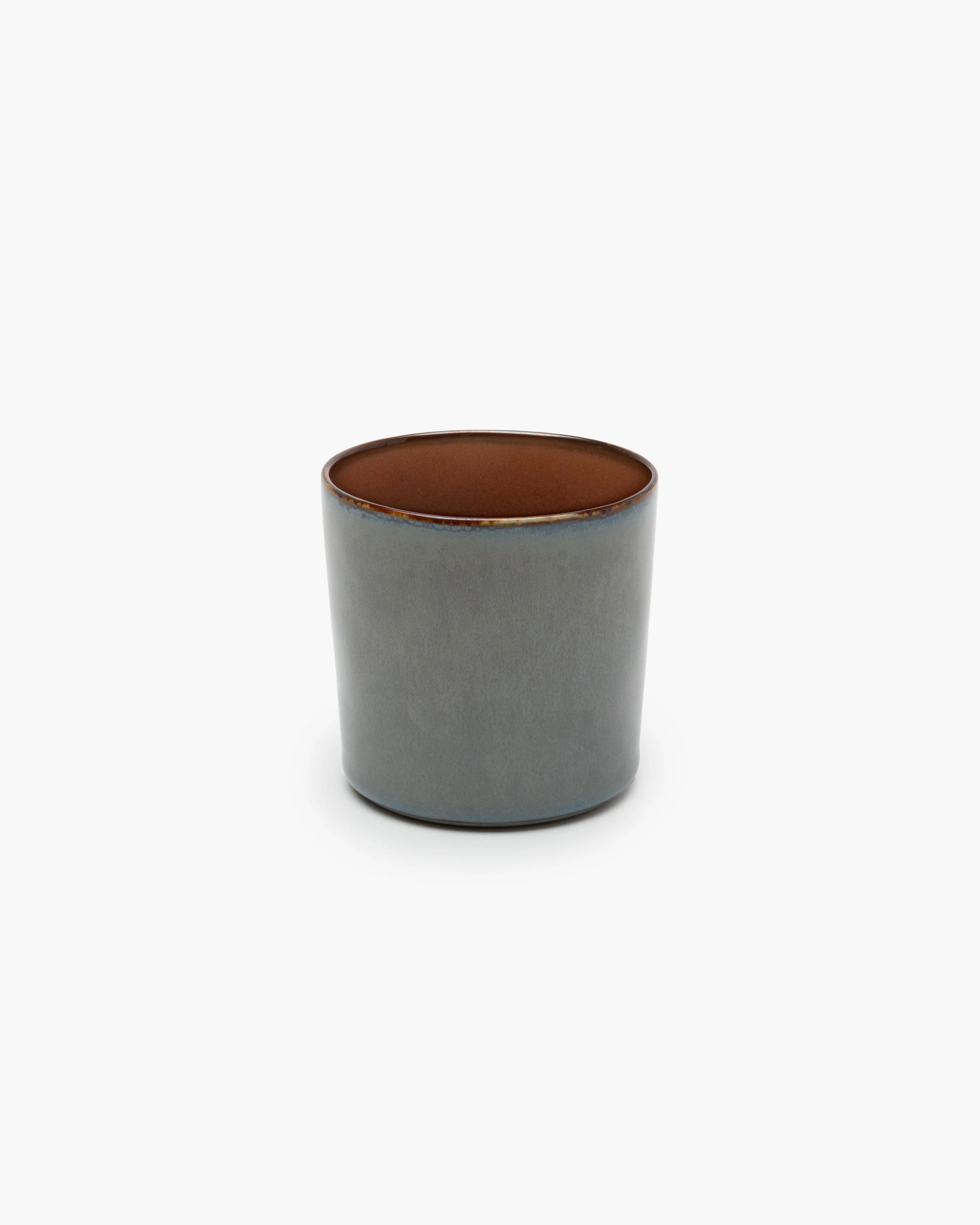 Mug cylinder high smoky blue/rust Terres de rêves