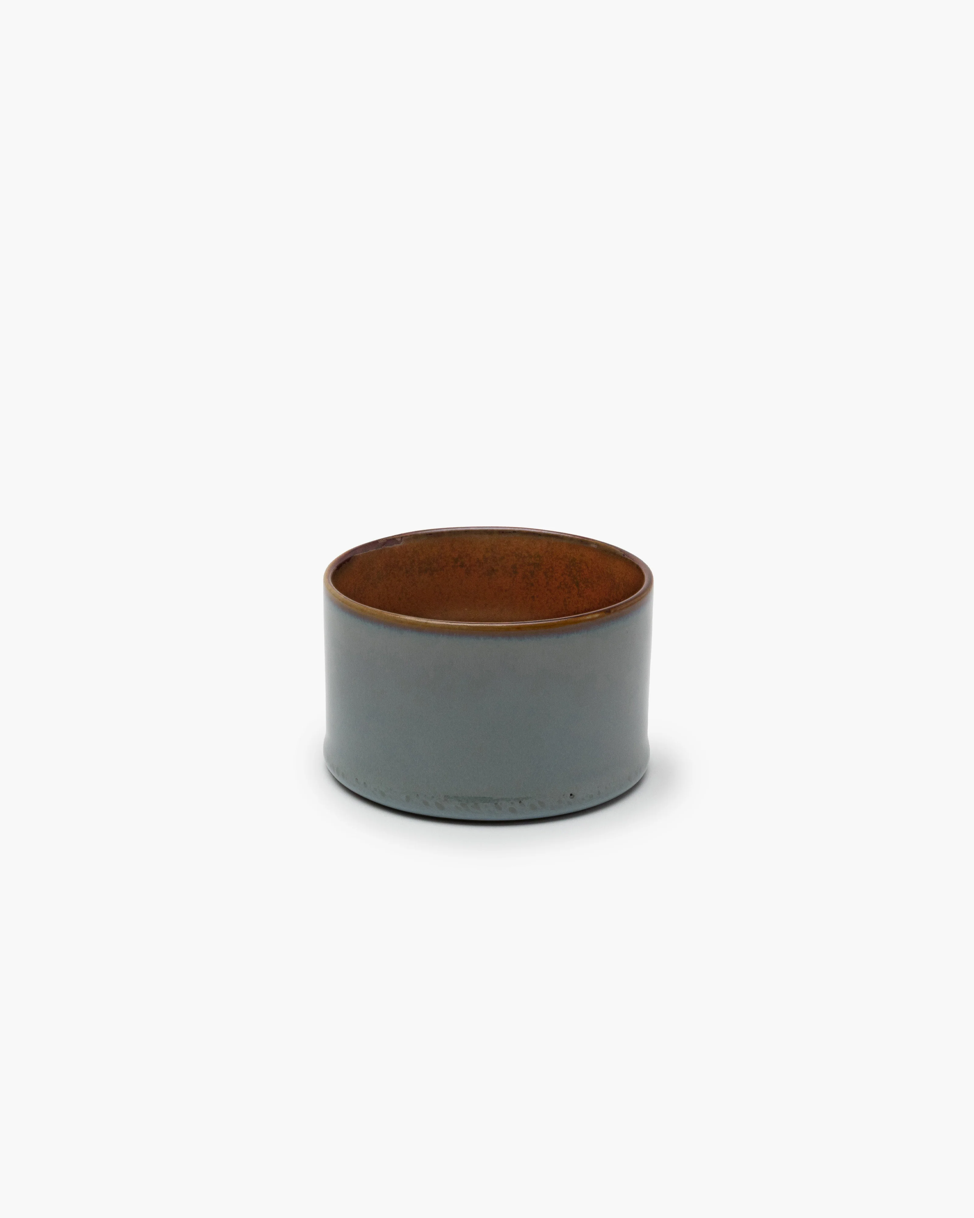 Mug cylinder low smoky blue/rust Terres de rêves