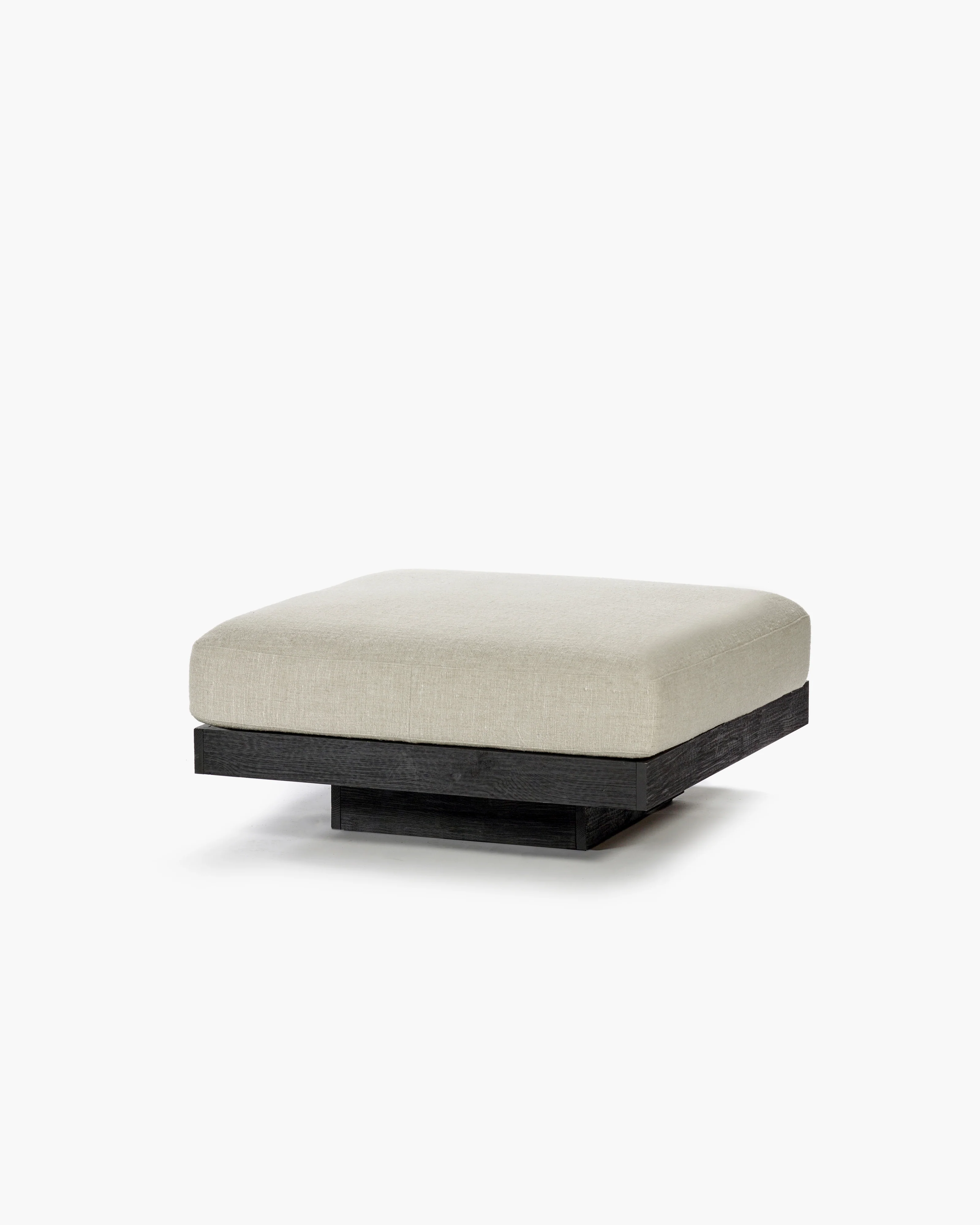 Ottoman incl cushion indoor bone - black Rudolph