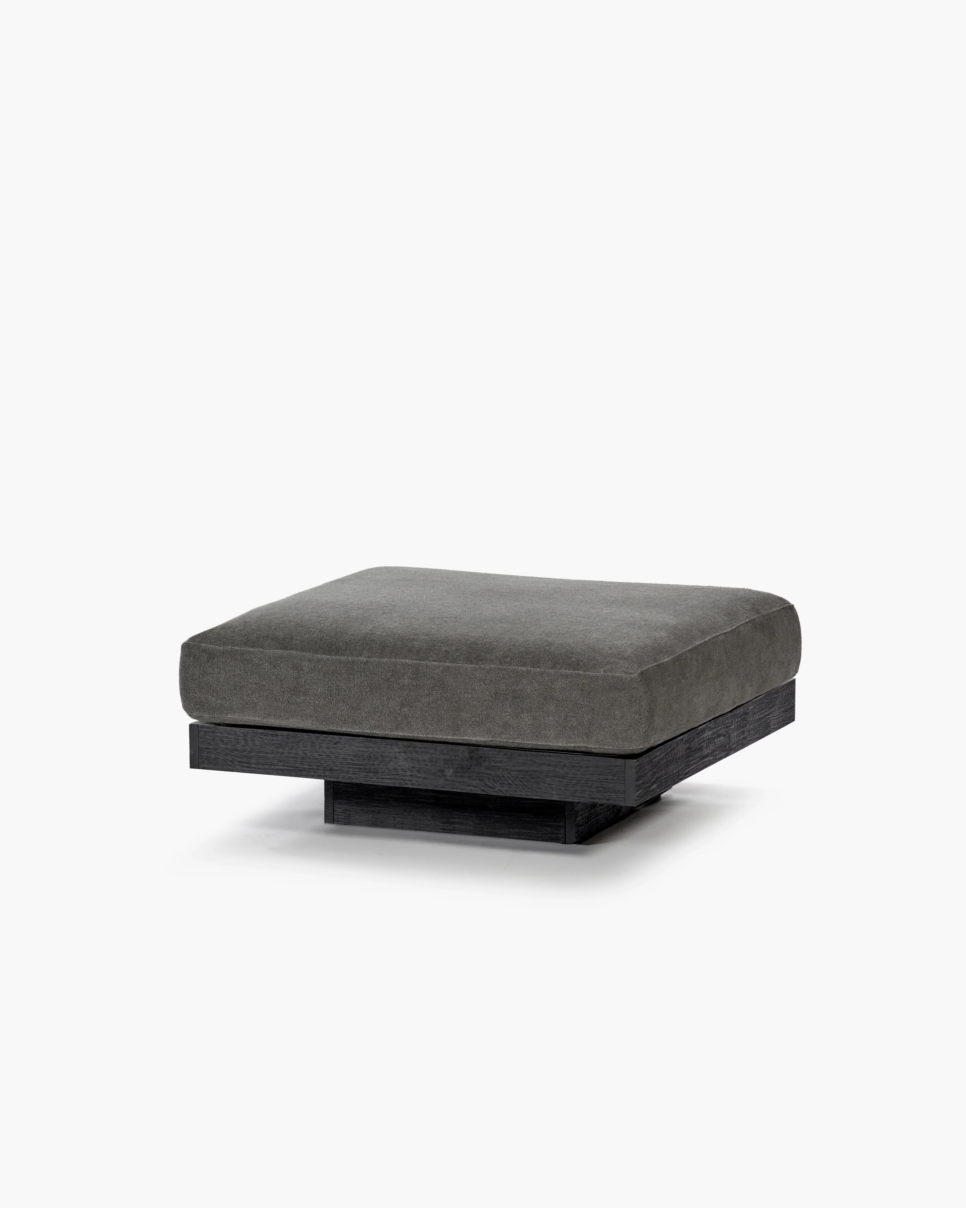 Ottoman incl cushion indoor smoke - black Rudolph