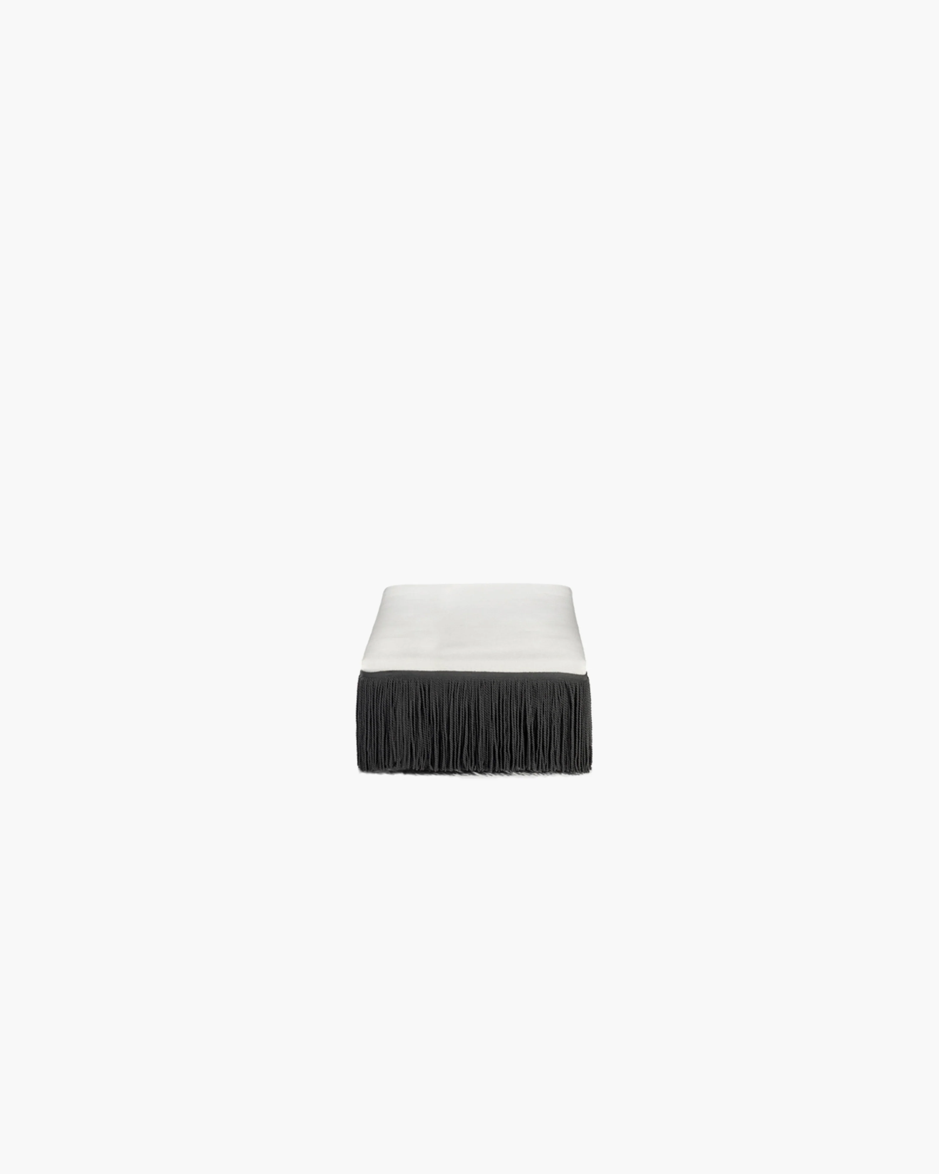Ottoman S white with black fringes Frin - Image 2
