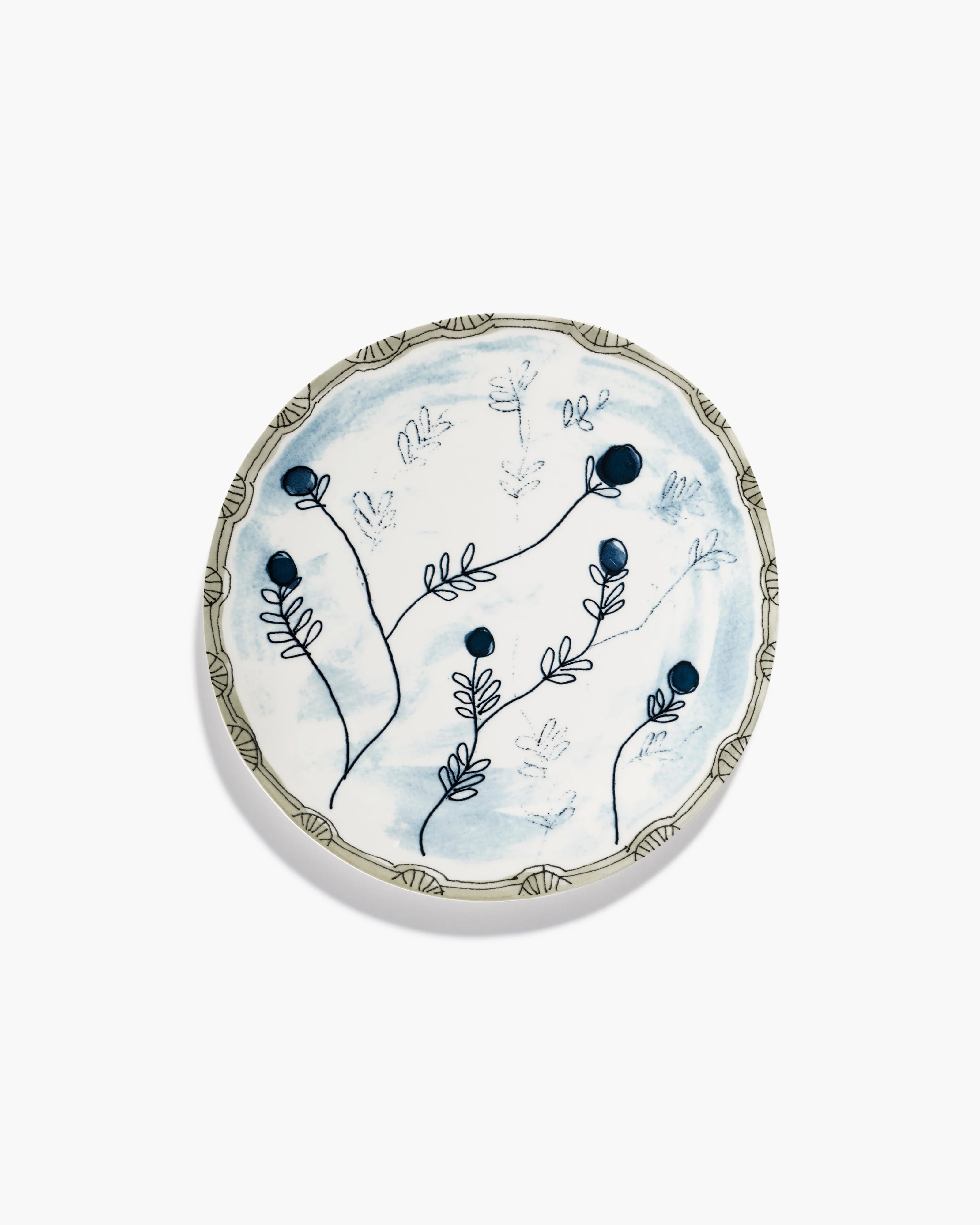 Dinner plate Mirtillo tea Midnight Flowers - Image 4