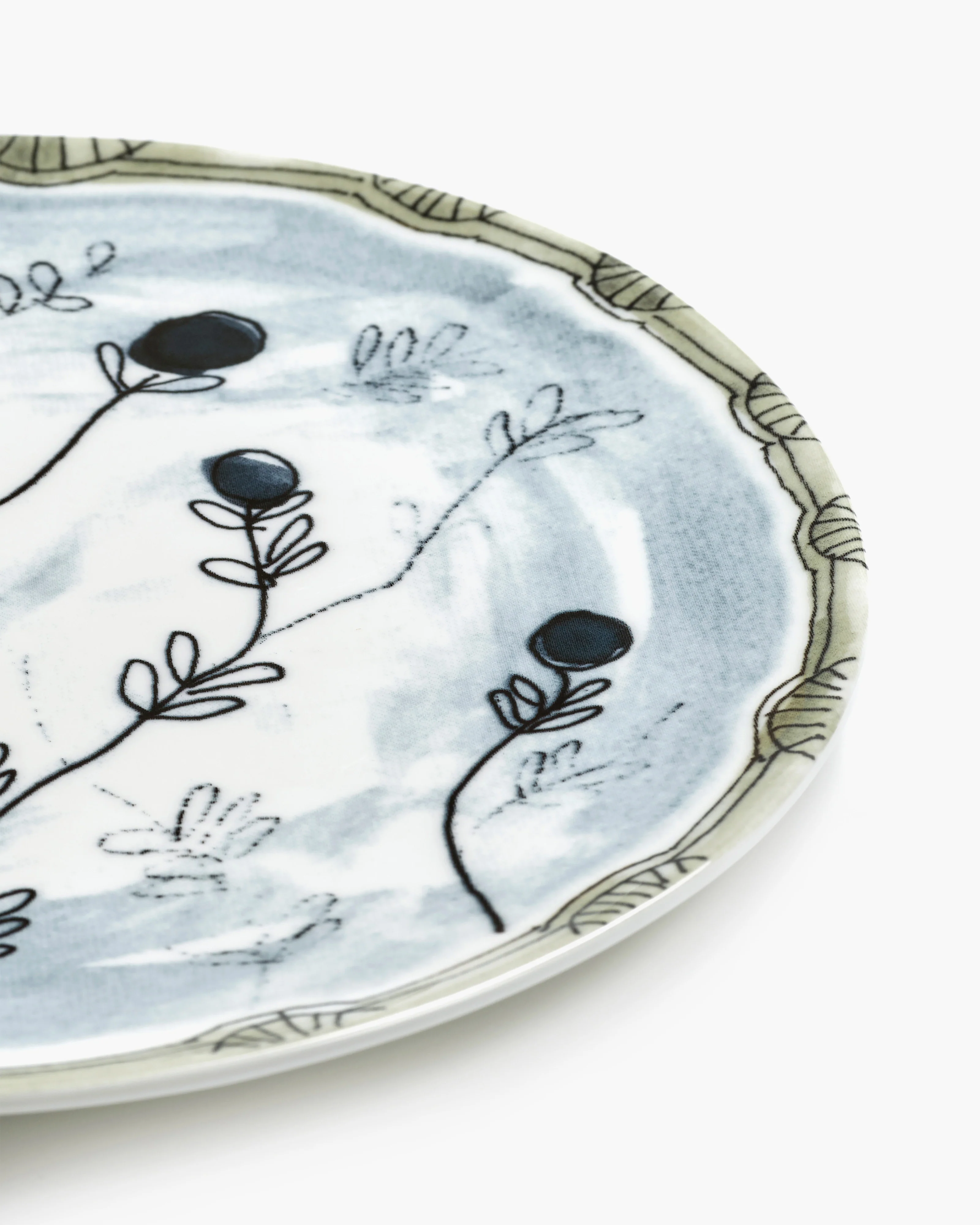 Dinner plate Mirtillo tea Midnight Flowers - Image 6