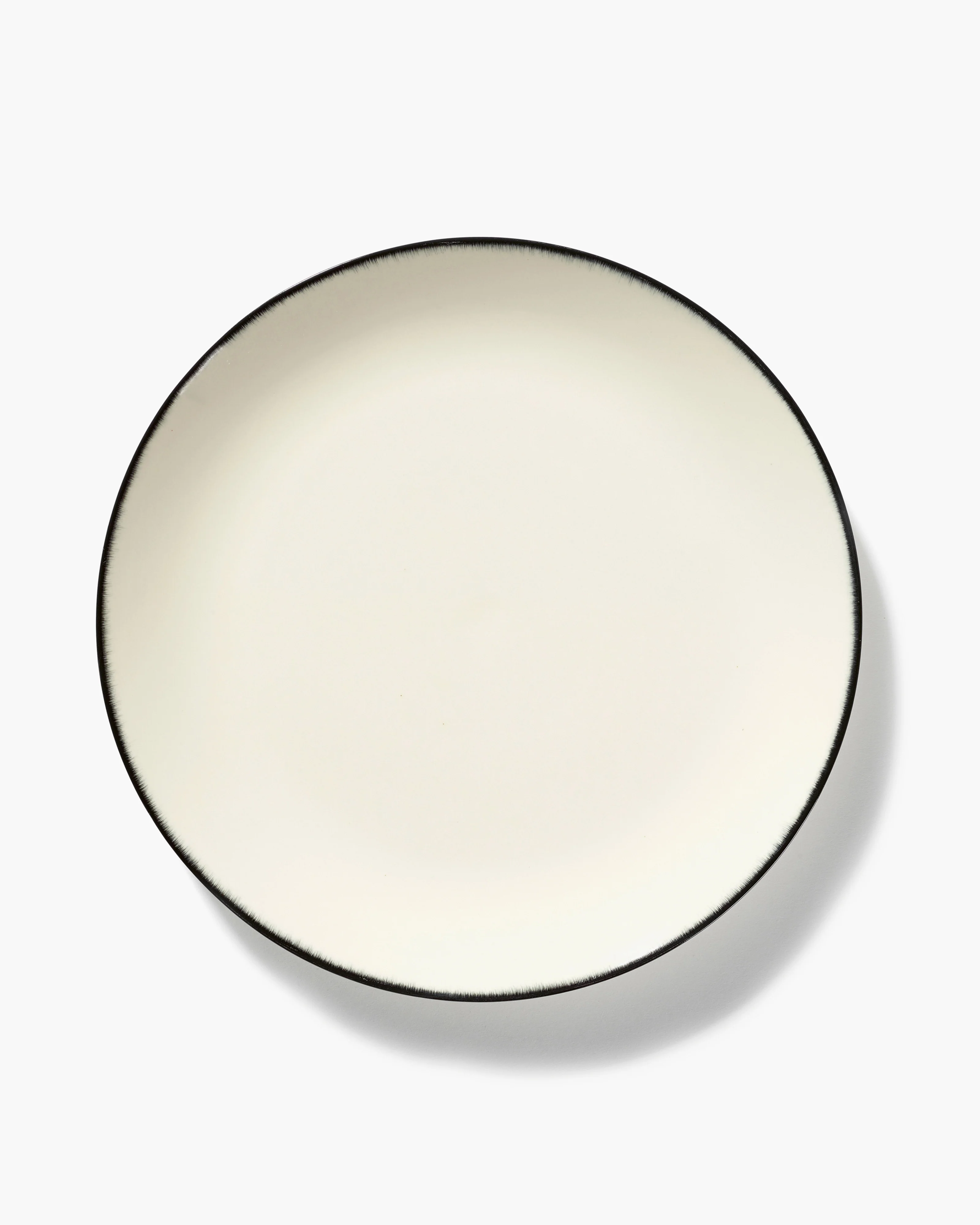 Dinner plate white/black variation 1 Dé