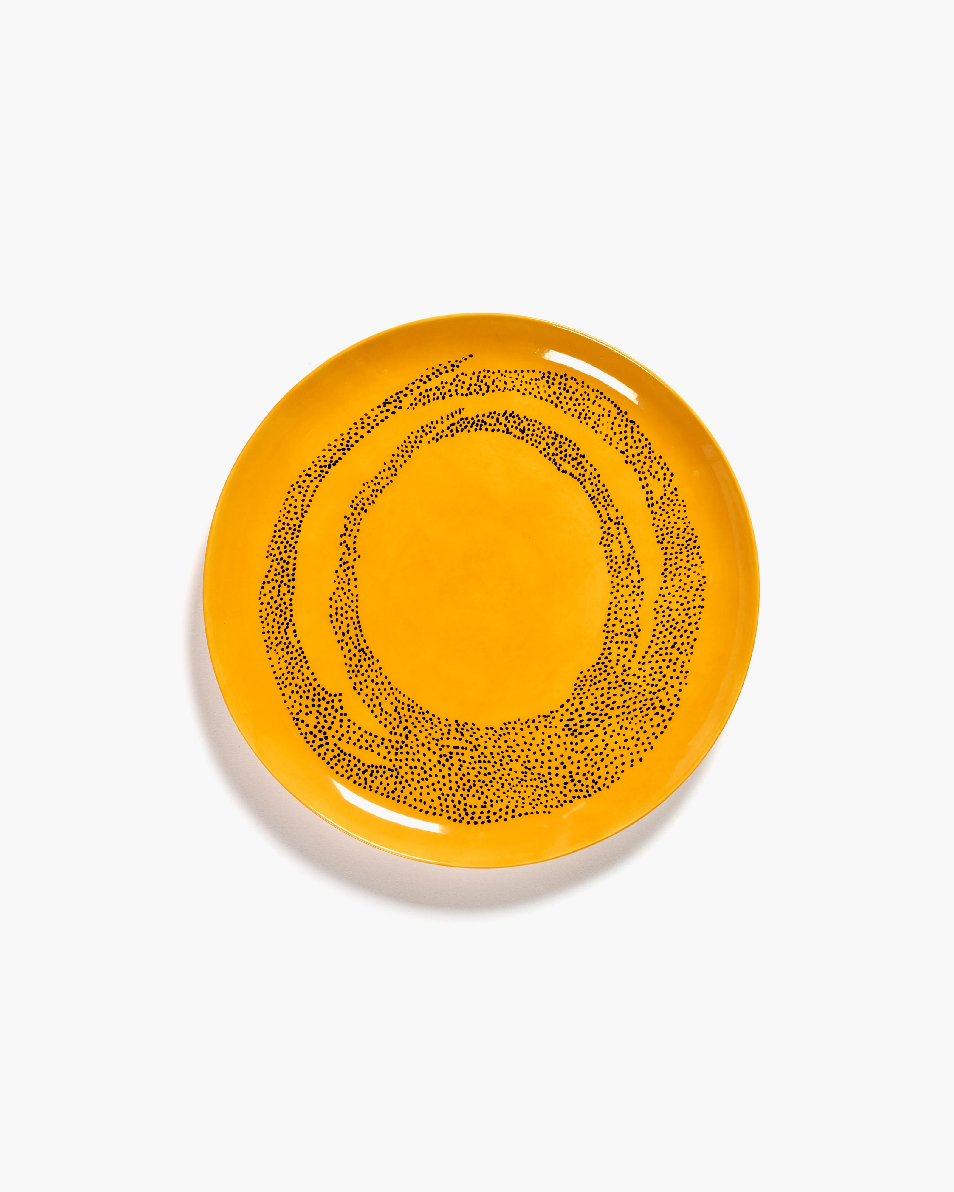 Dinner plate yellow - black dots Feast