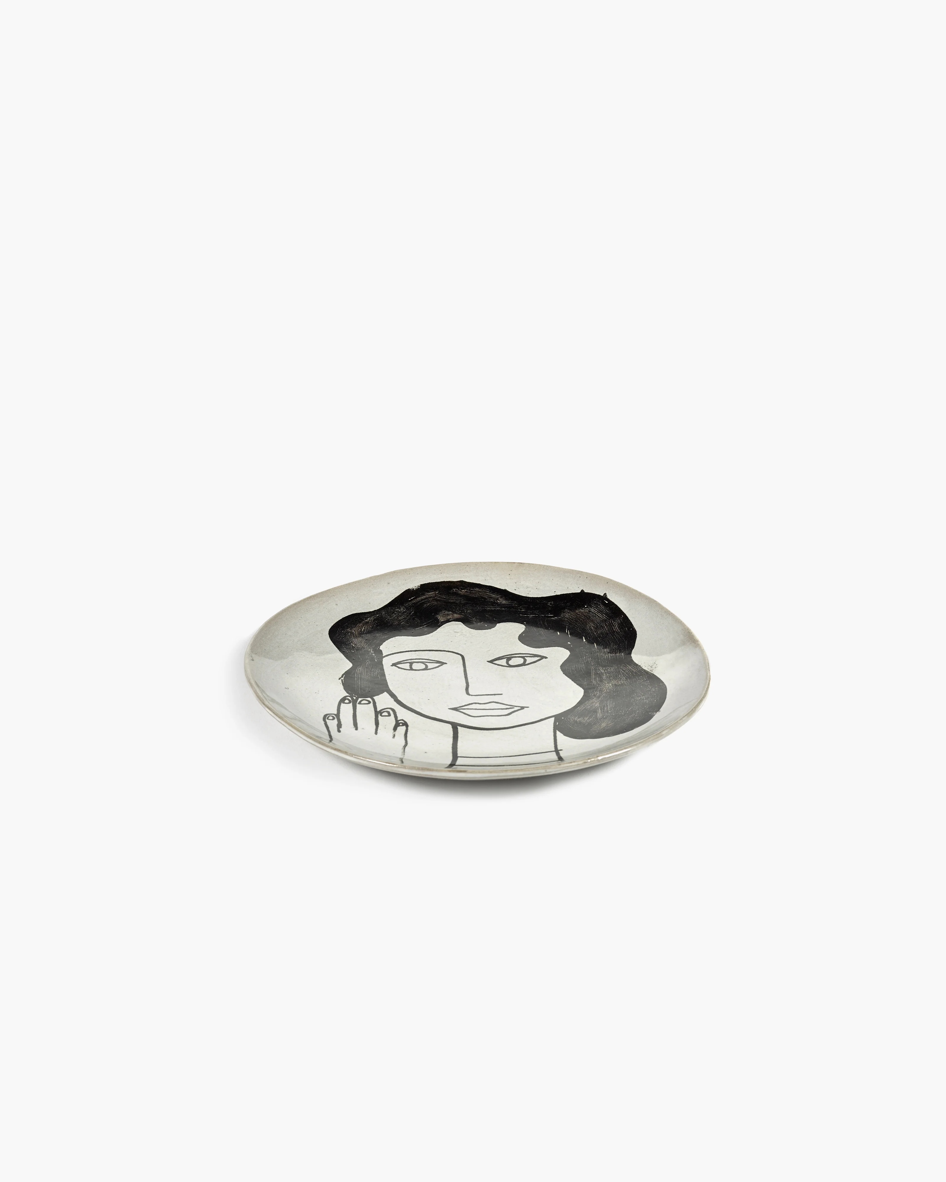 Breakfast plate L off-white - black La Mère