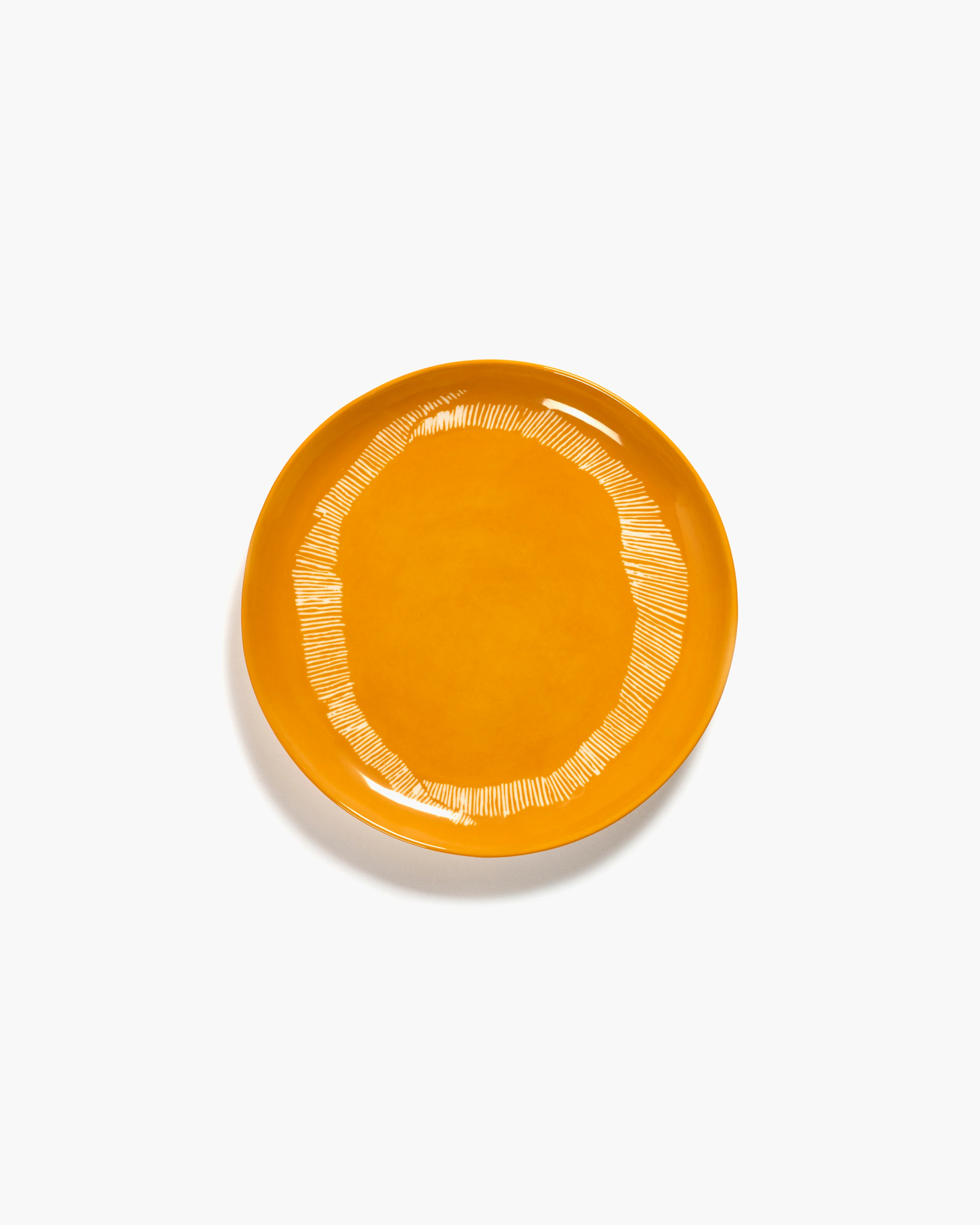 Starter plate yellow - white stripes Feast