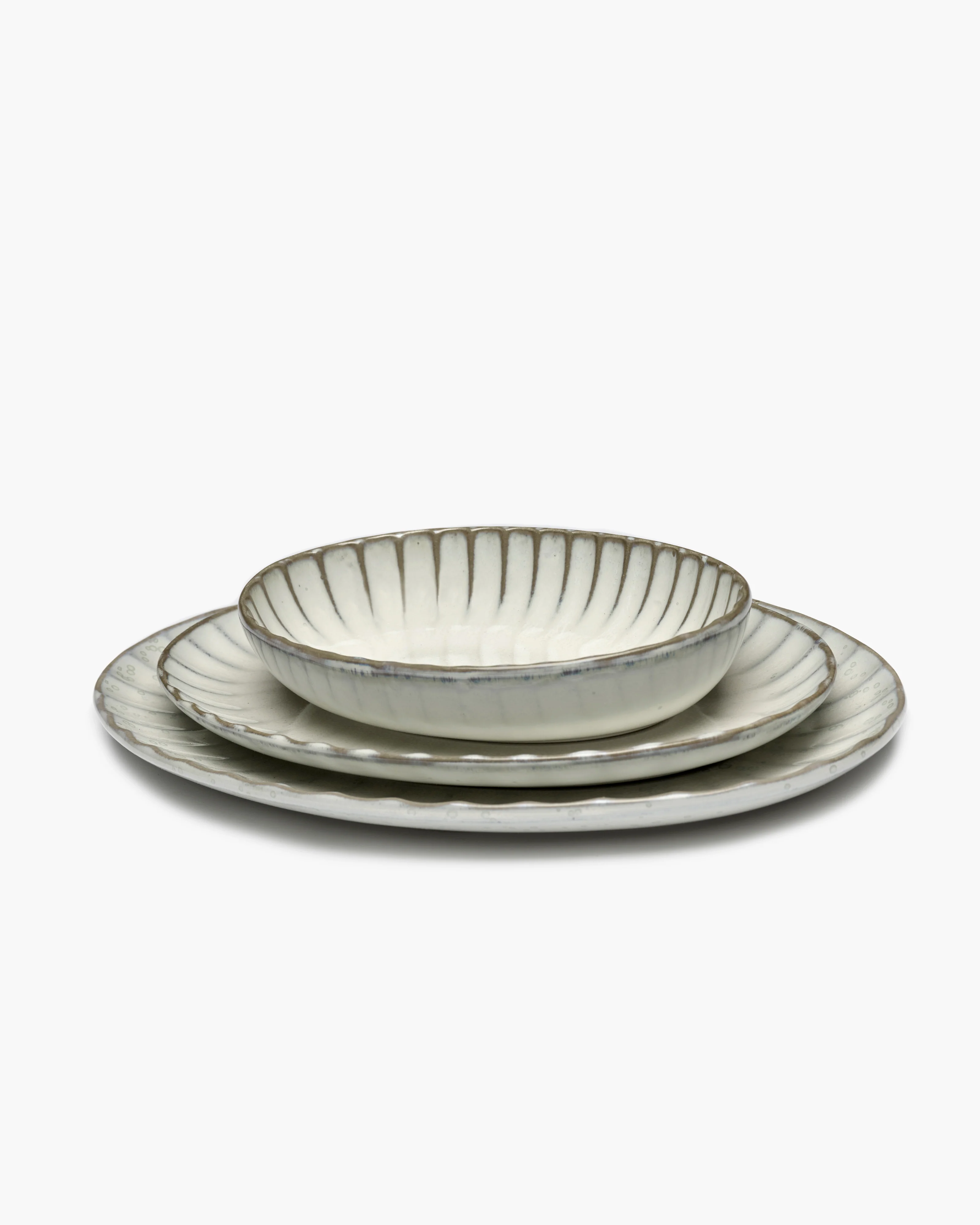Plate oval L white Inku - Image 2