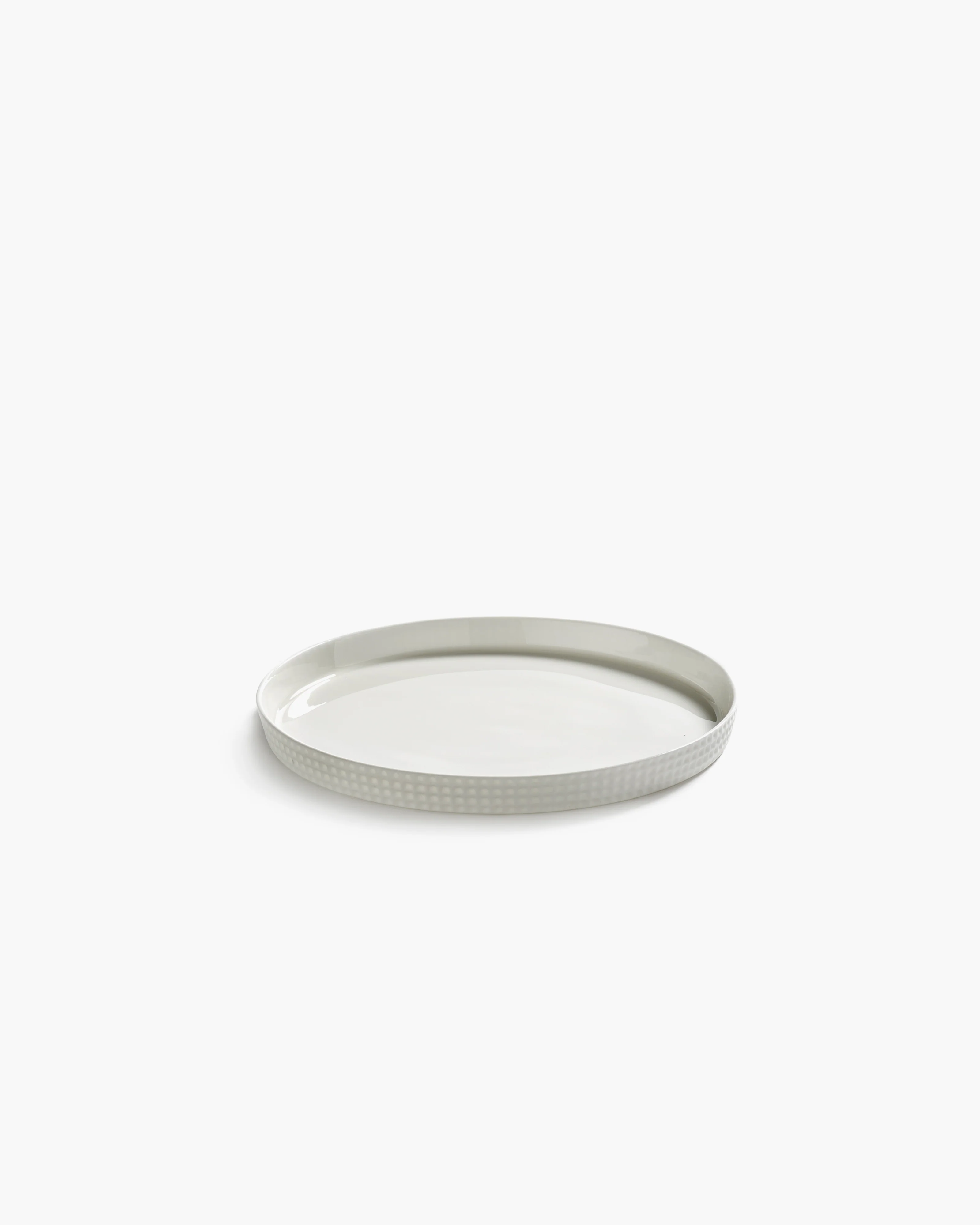 Breakfast plate raised edge white Nido