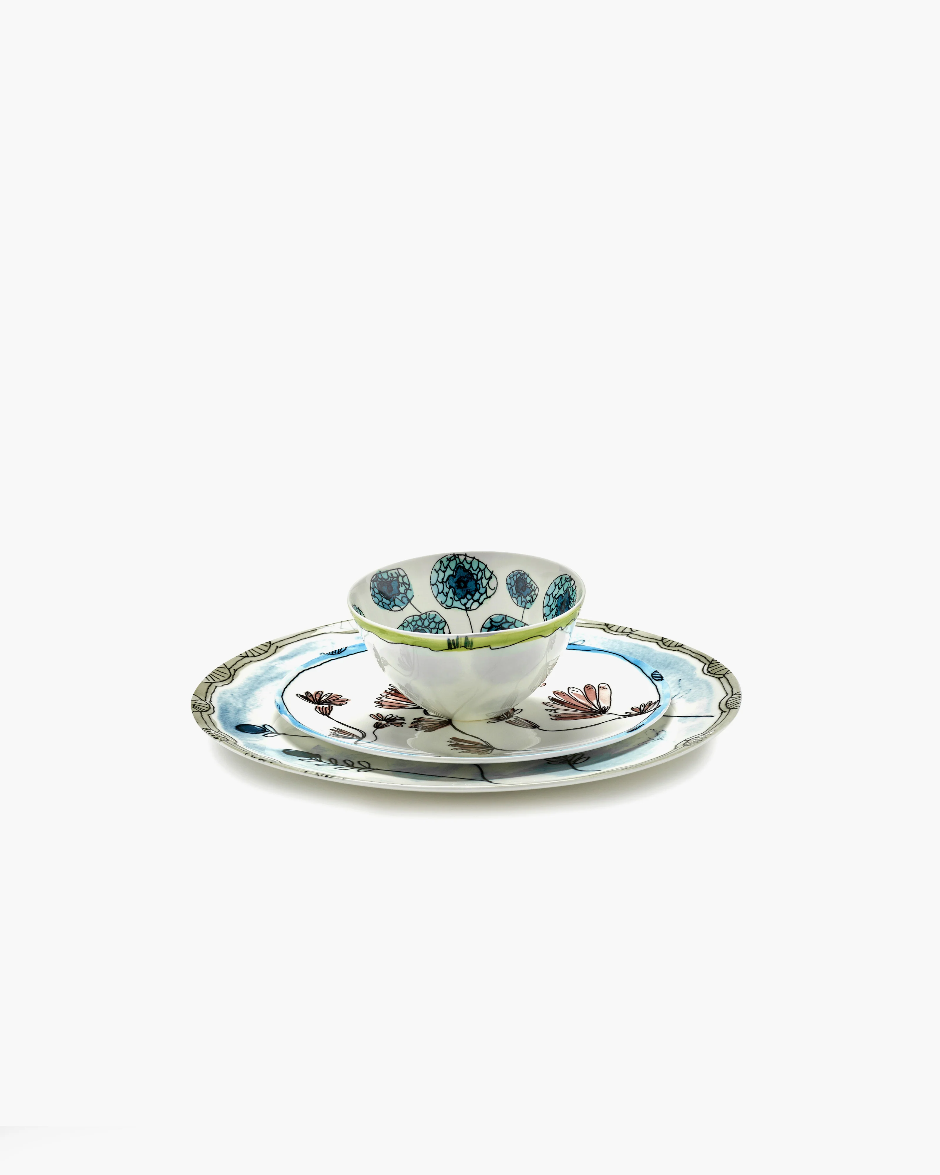 Breakfast plate Camelia aubergine Midnight Flowers - Image 5