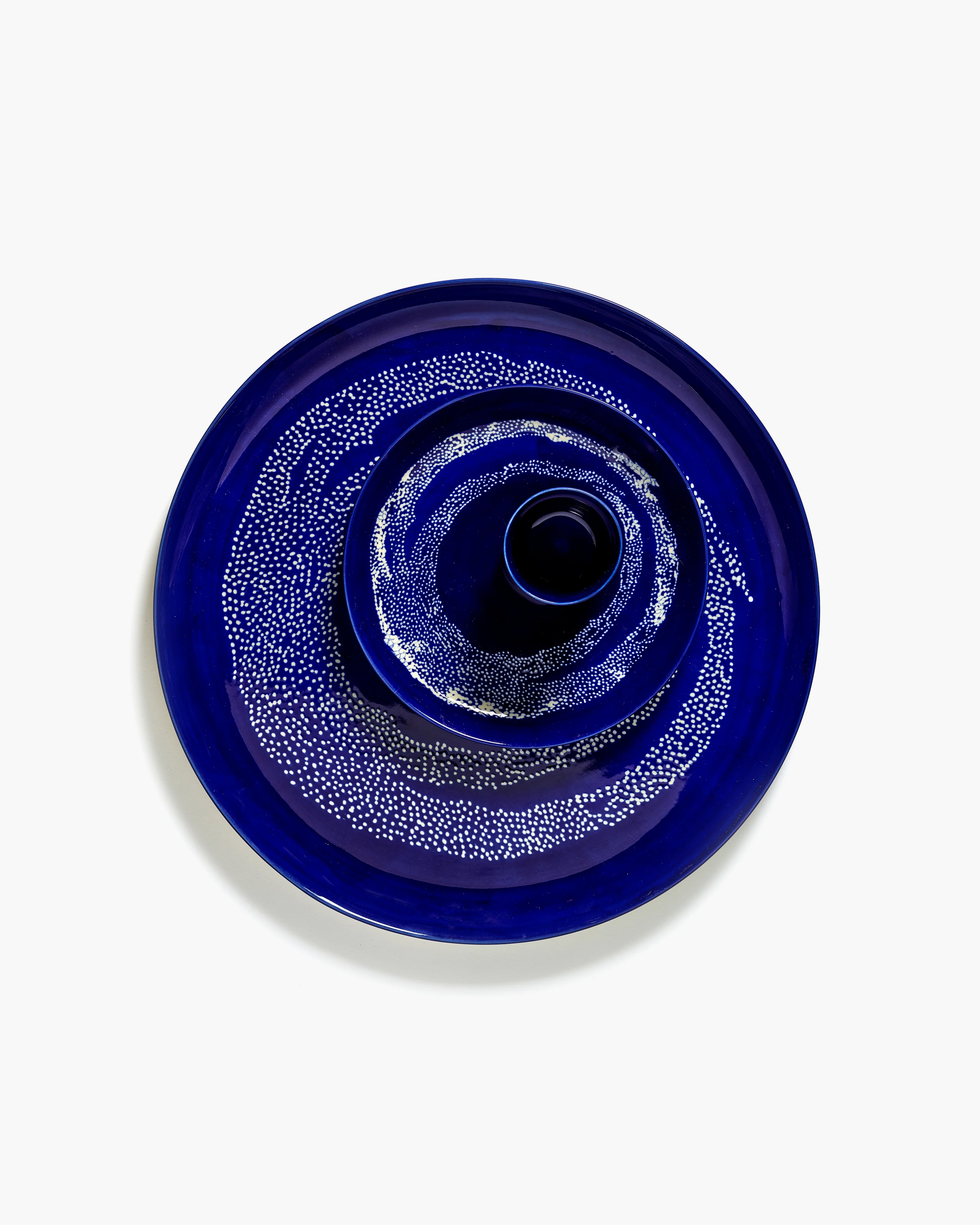 Breakfast plate dark blue - white dots Feast - Image 3