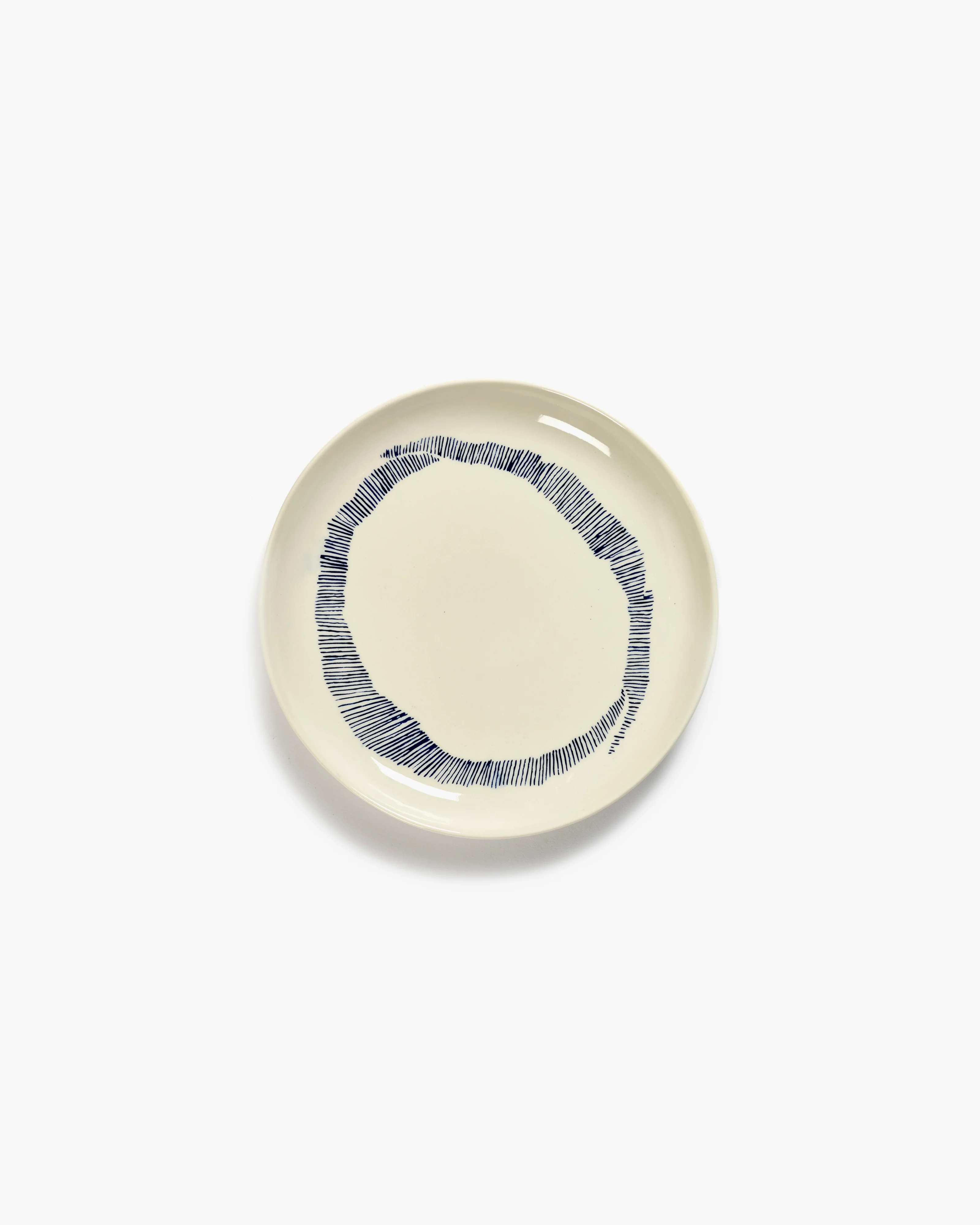 Breakfast plate white swirl - blue stripes Feast