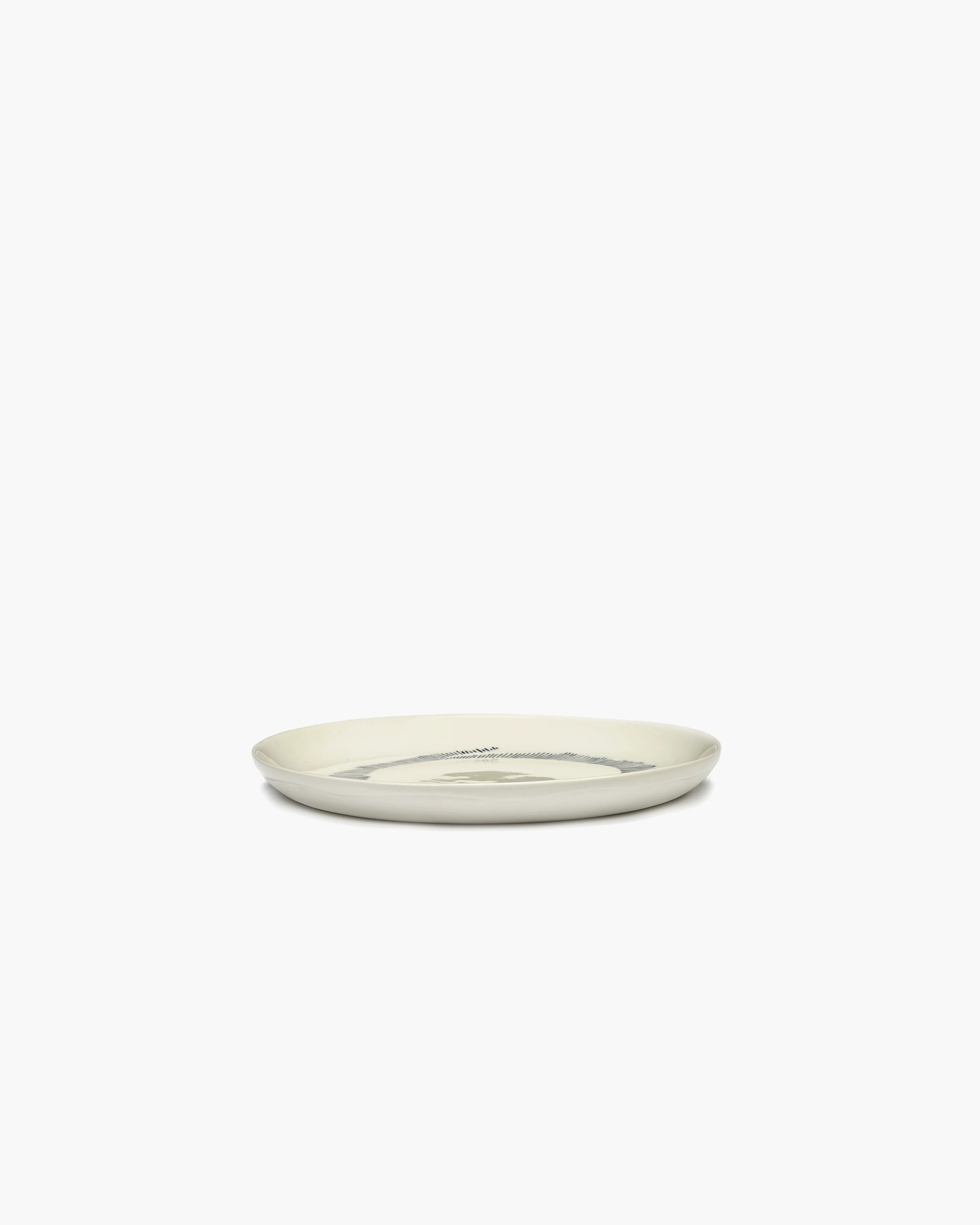 Breakfast plate white swirl - blue stripes Feast - Image 2