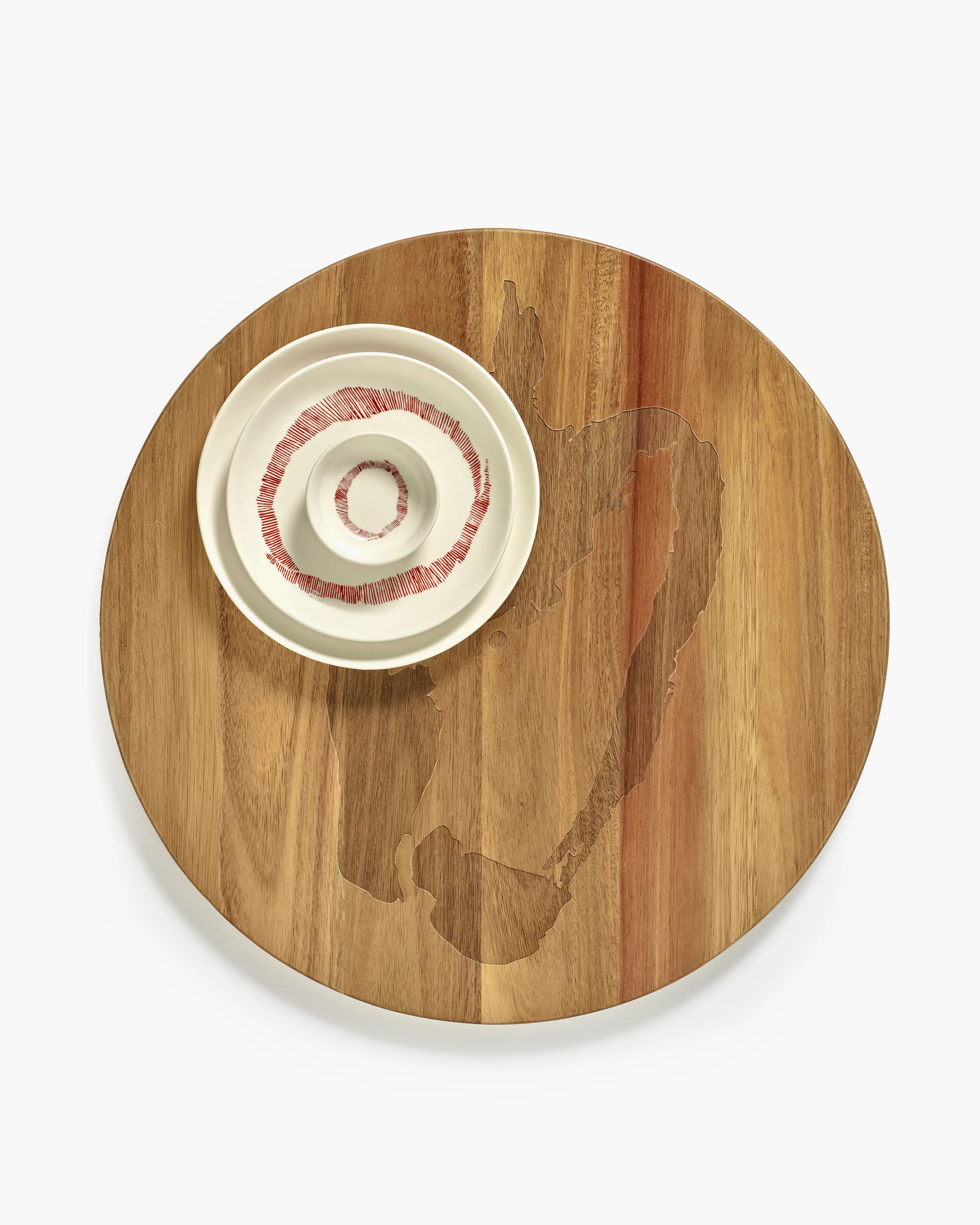 Breakfast plate white swirl - red stripes Feast - Image 3