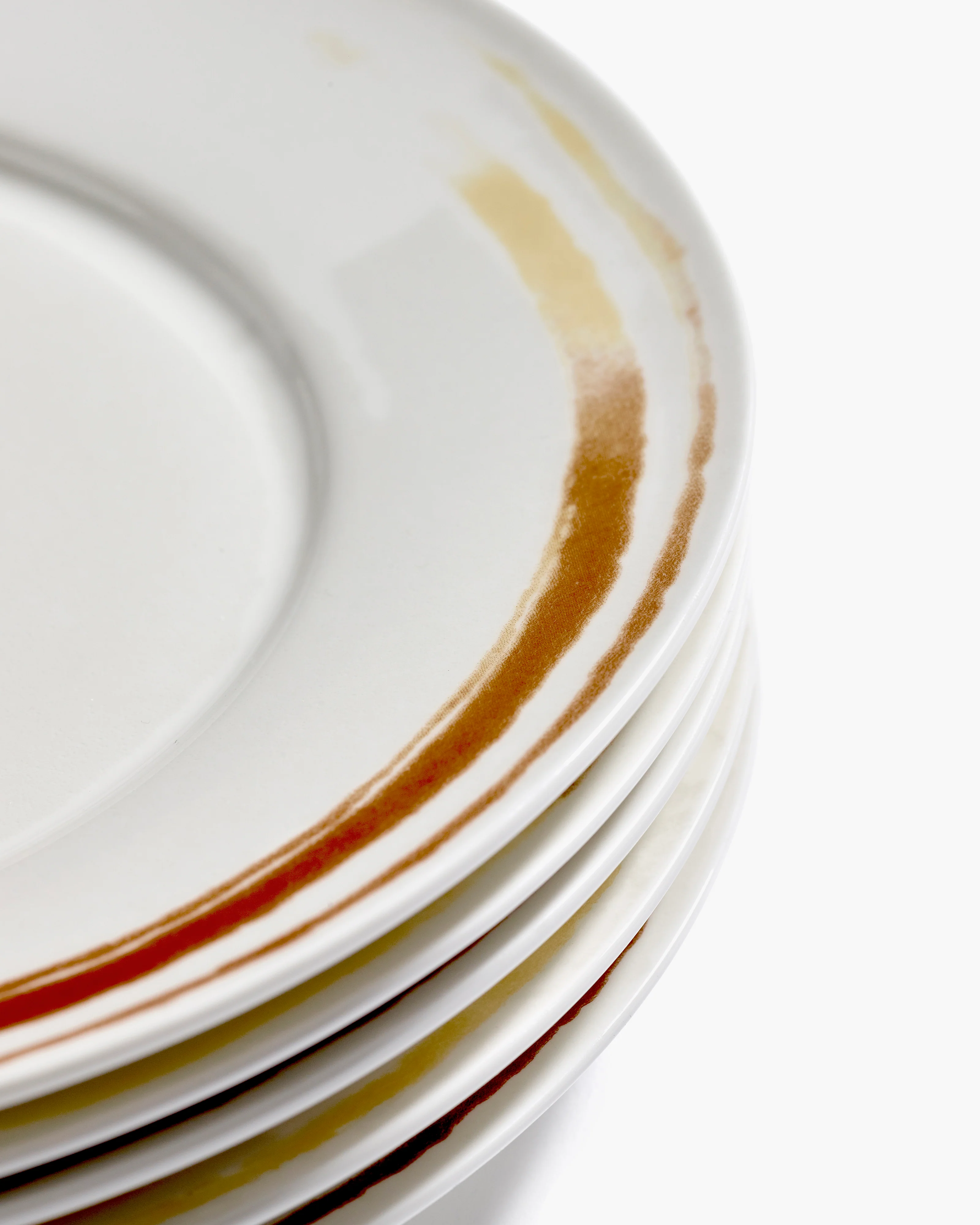 Dinner plates set/5 white Plates by Luc Tuymans - Image 4