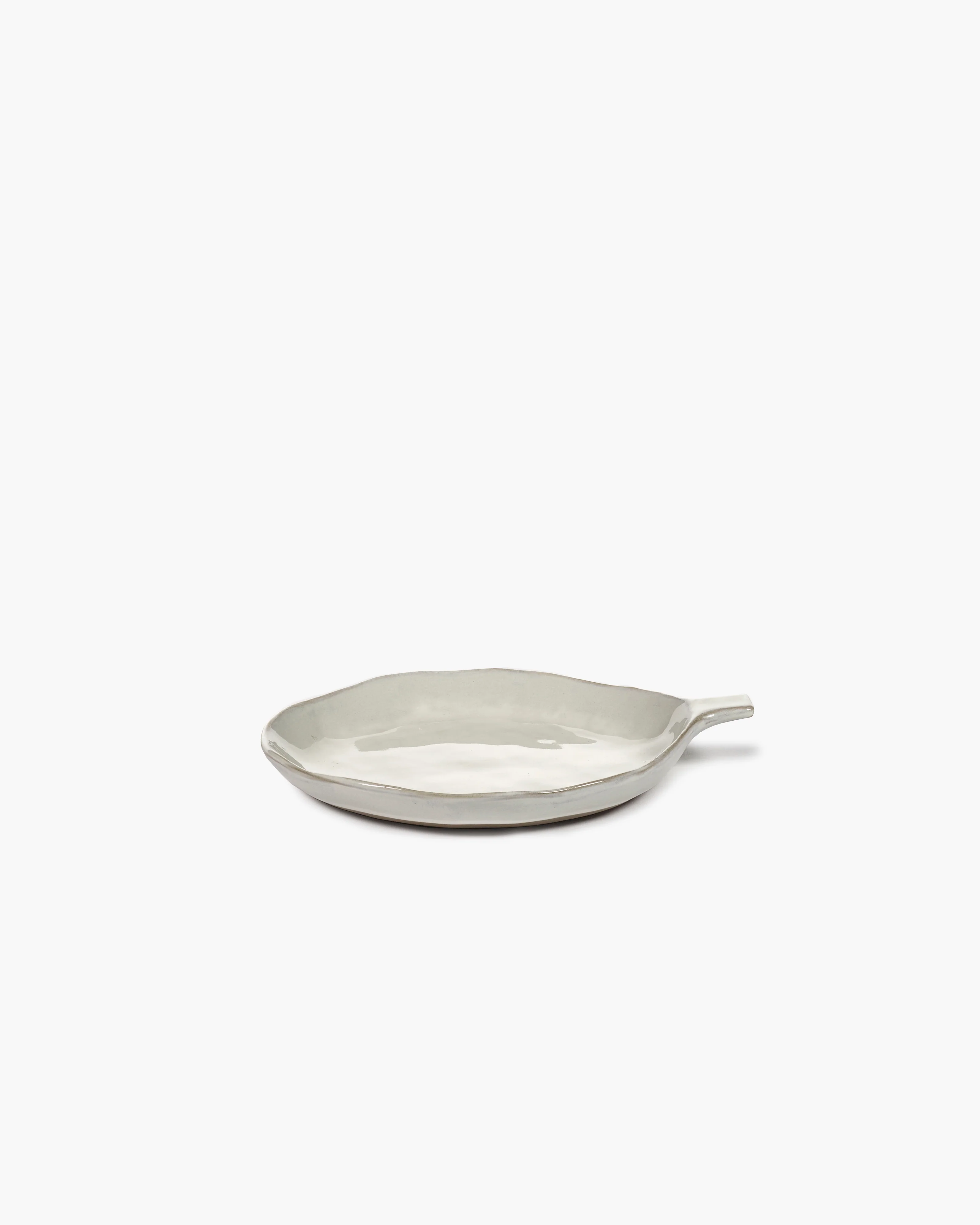 Plate with handle off-white La Mère