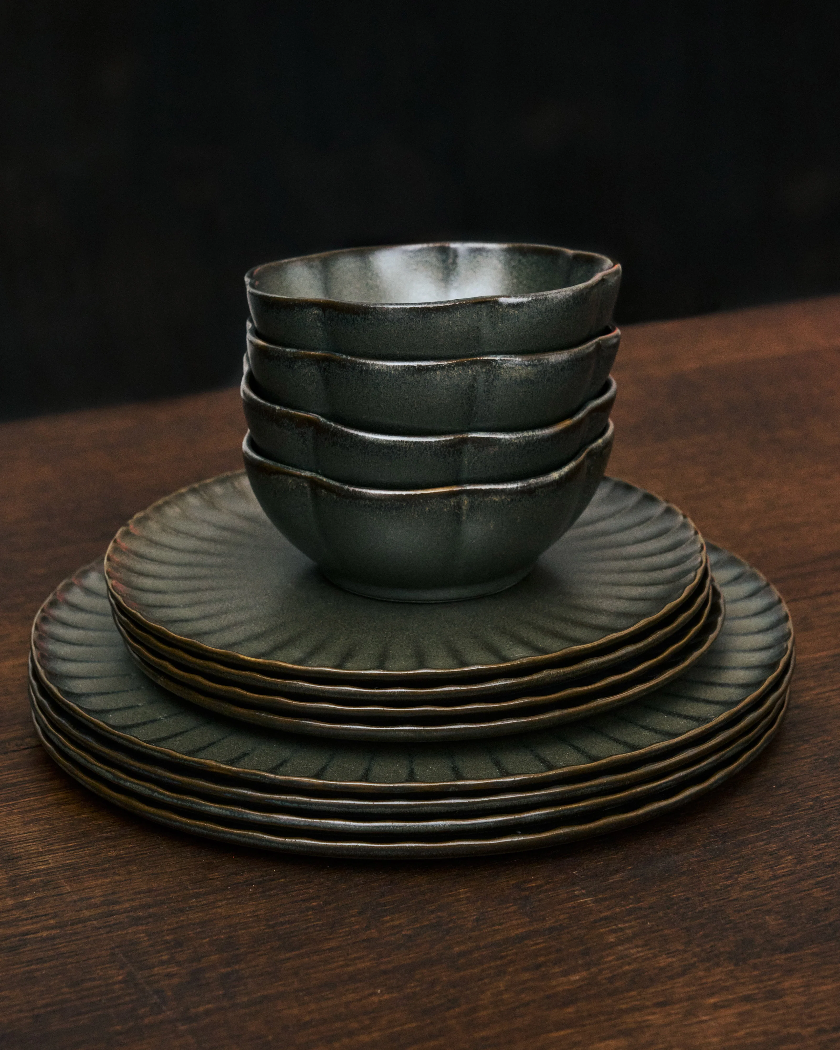 Dinner plate green Inku - Image 2