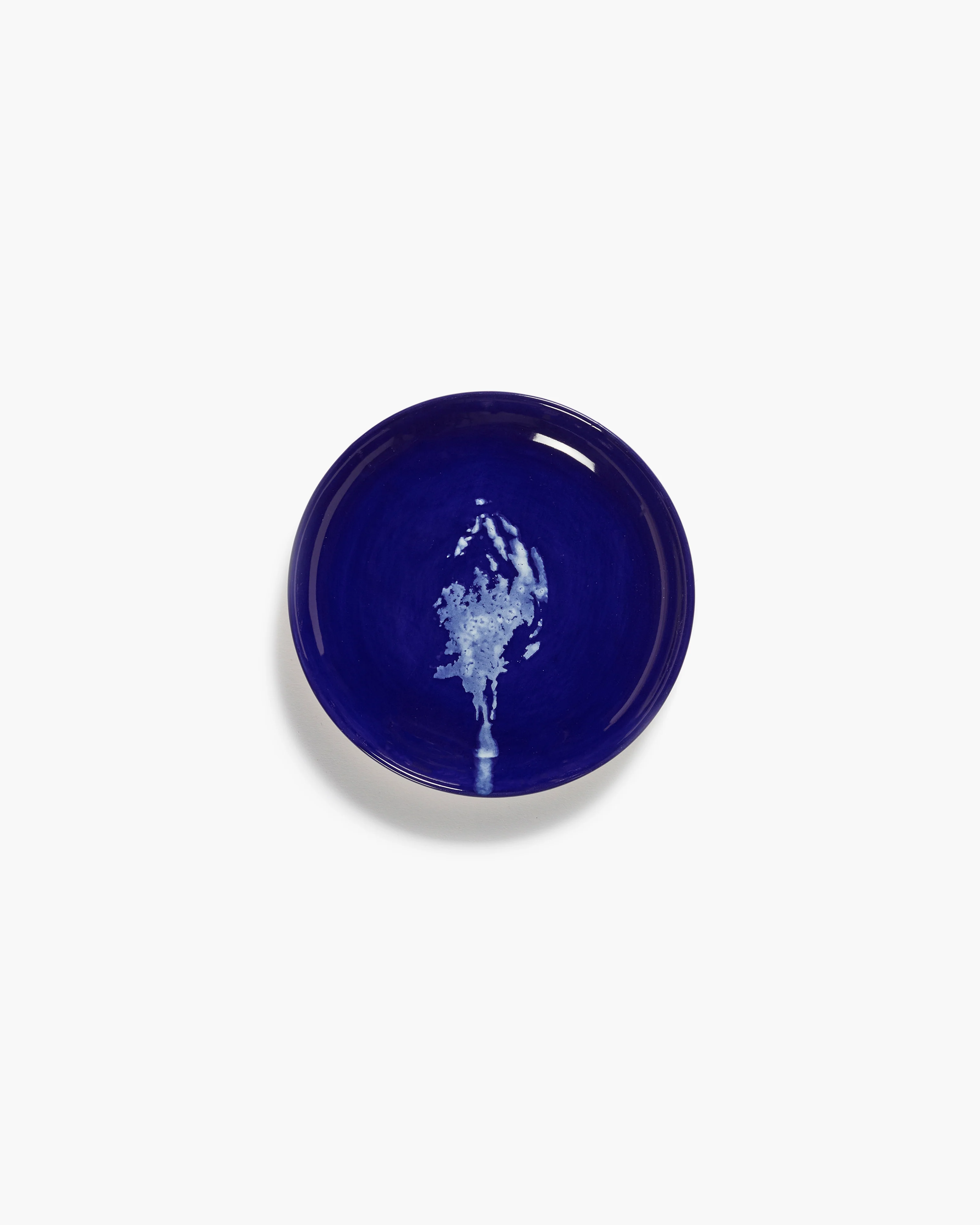 Dessert plate dark blue - white artichoke Feast
