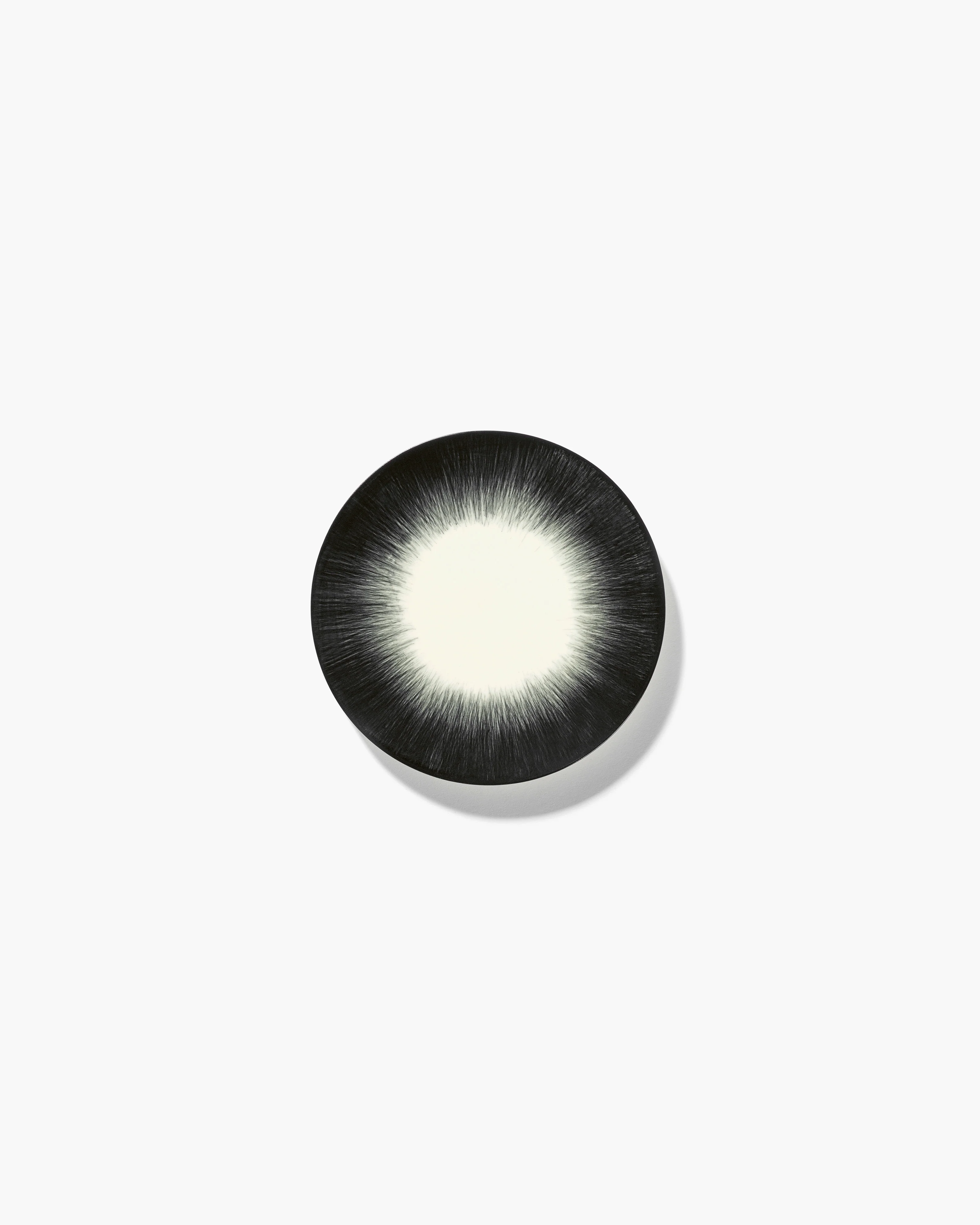 Dessert plate white/black variation 4 Dé