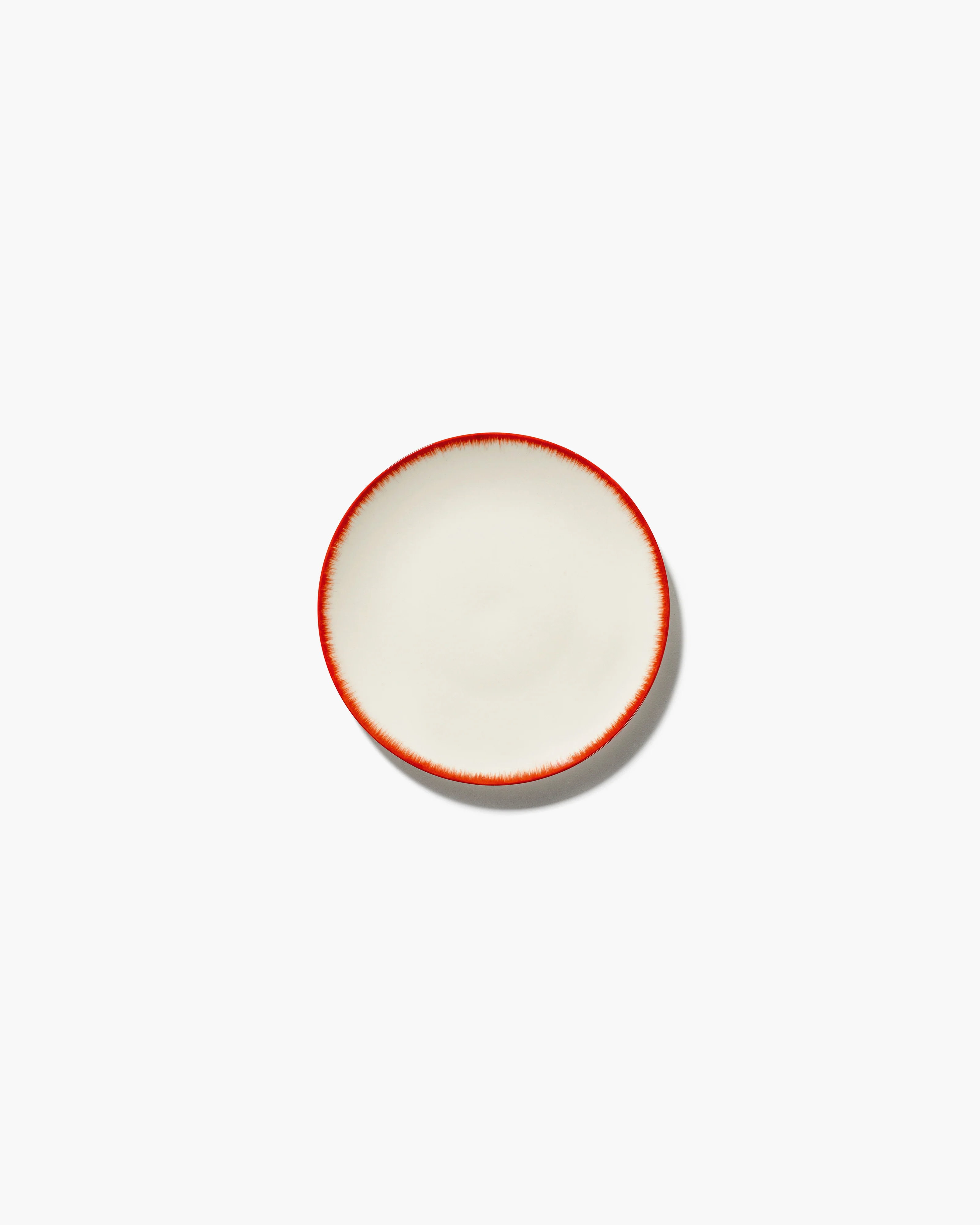 Dessert plate white/red variation 2 DĂ©