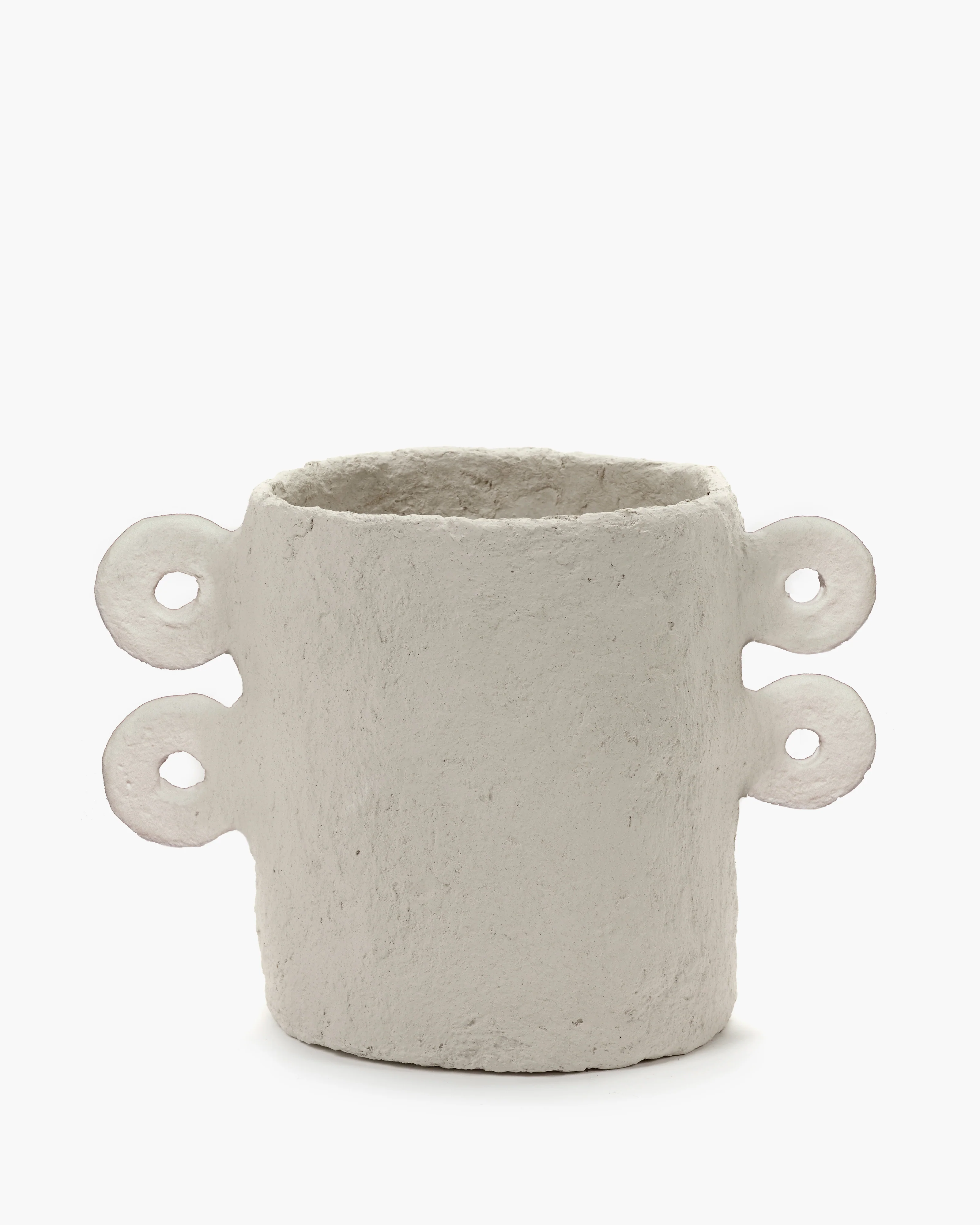 Pot M beige paper mache Earth