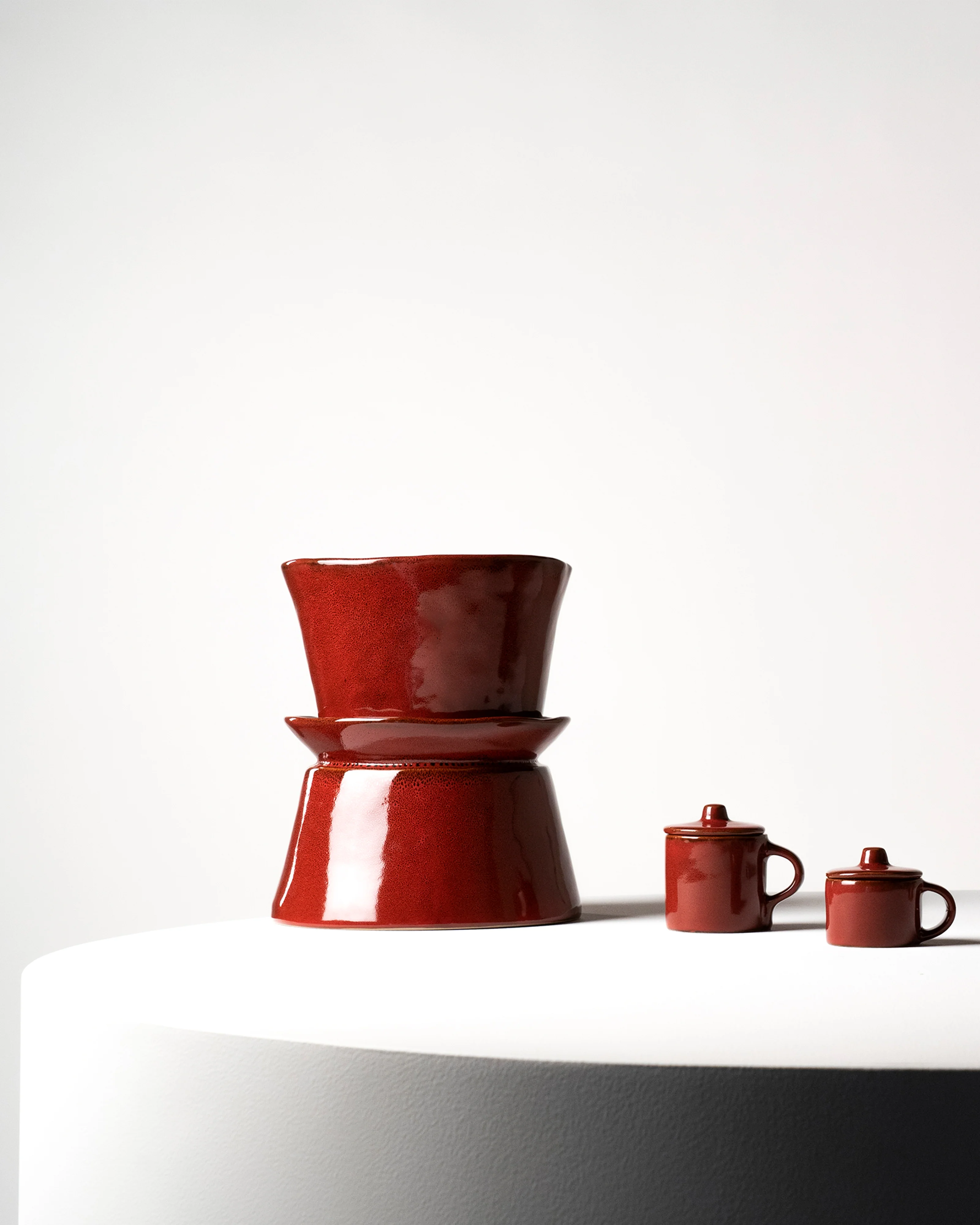 Ristretto cup with lid venetian red La Mère - Image 2