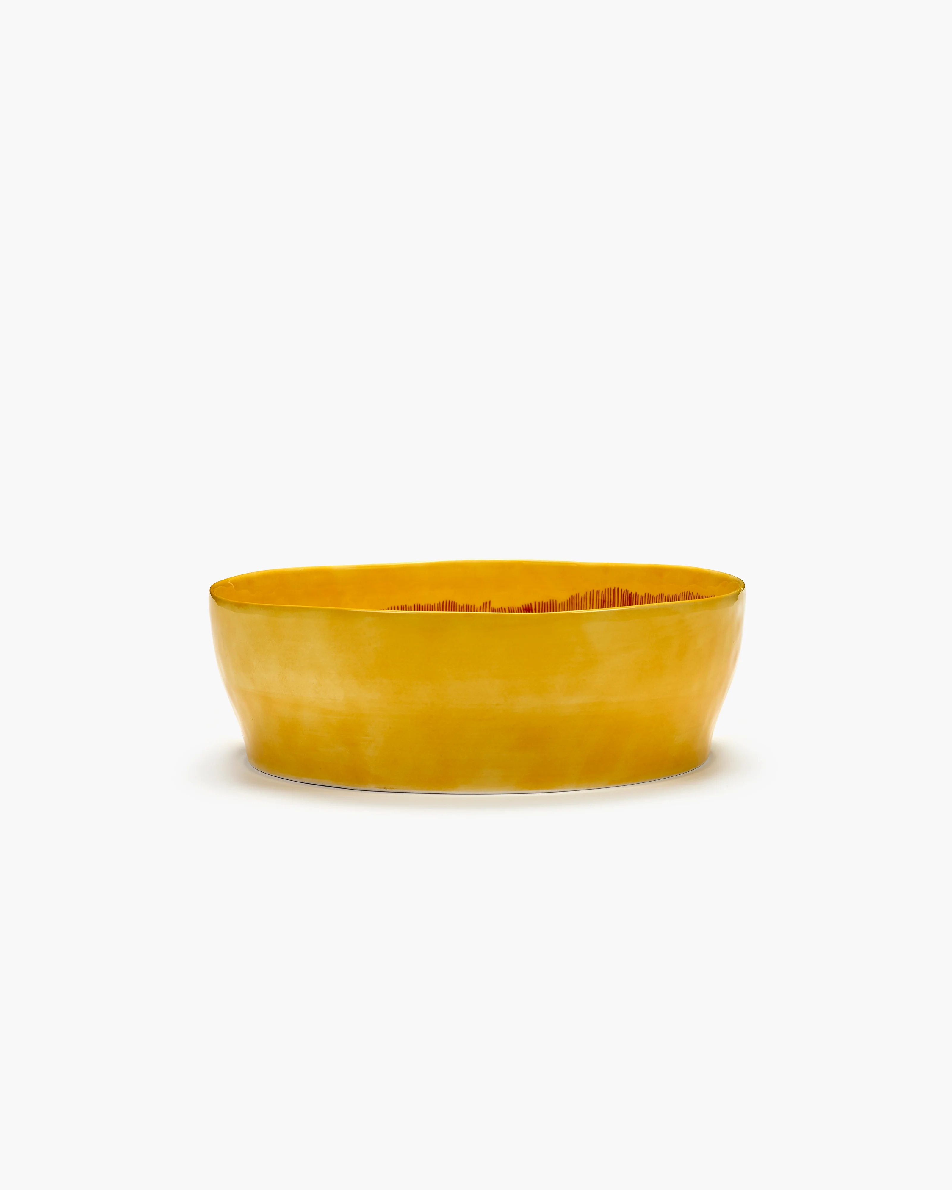 Salad bowl yellow - red stripes Feast
