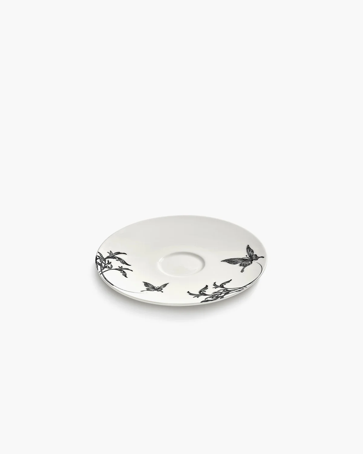 Saucer cappuccino cup butterfly white - black ballet Unity
